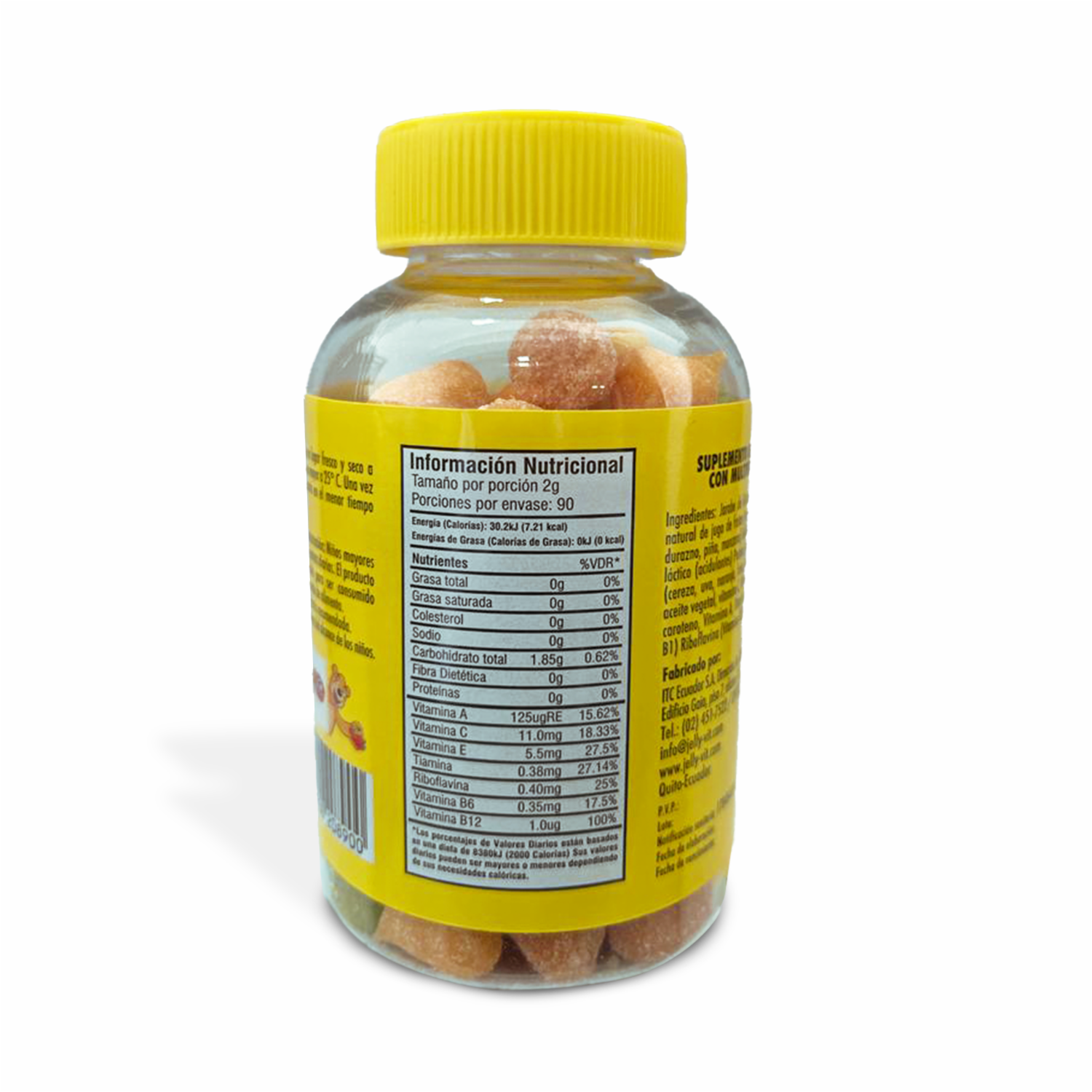 Gomitas Con Multivitaminas A, C, E, B1, B2, B6, B12 Sabor A Frutas JELLY-VIT 90 Uds 180 G