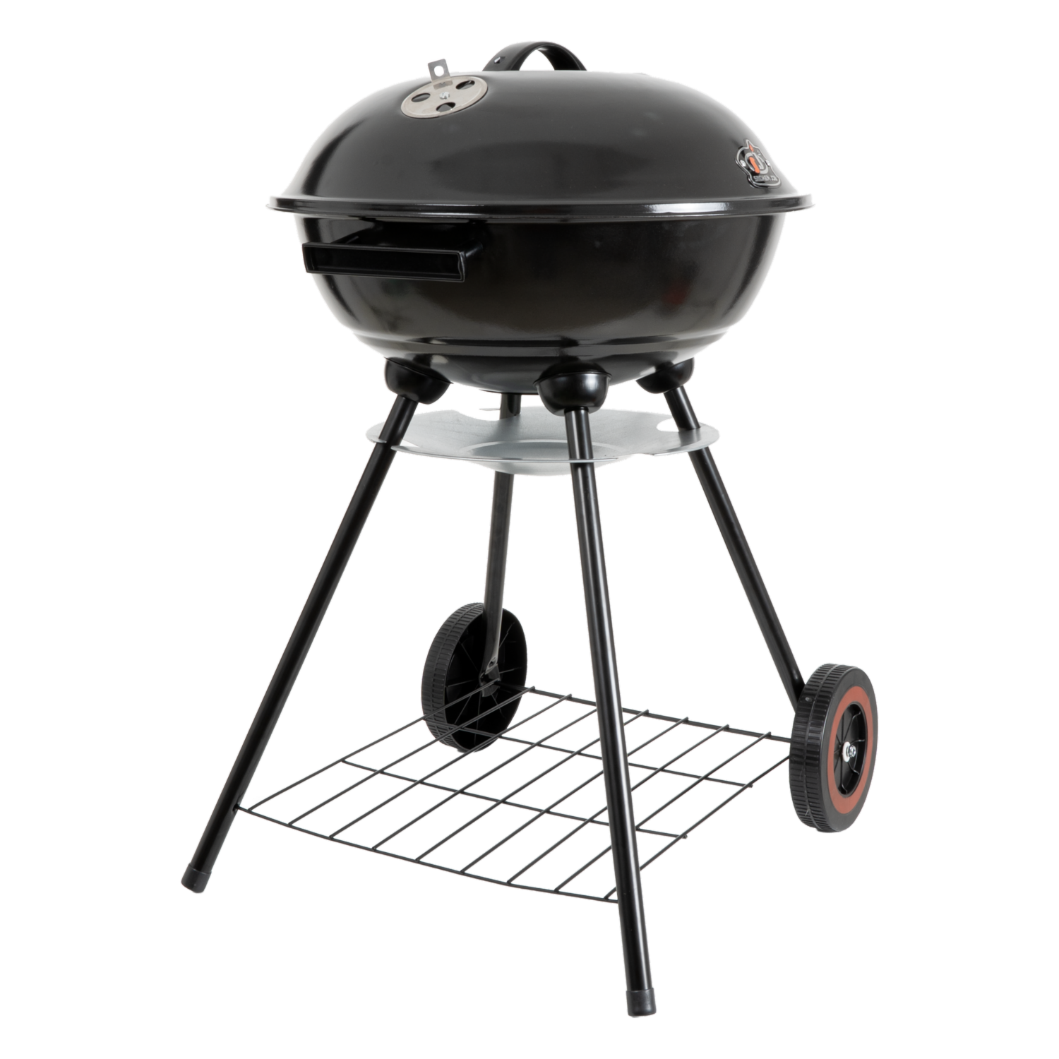 Parrilla BBQ Negro Circular Con Tapa Ruedas SMOCKER JOB 43X16 Cm