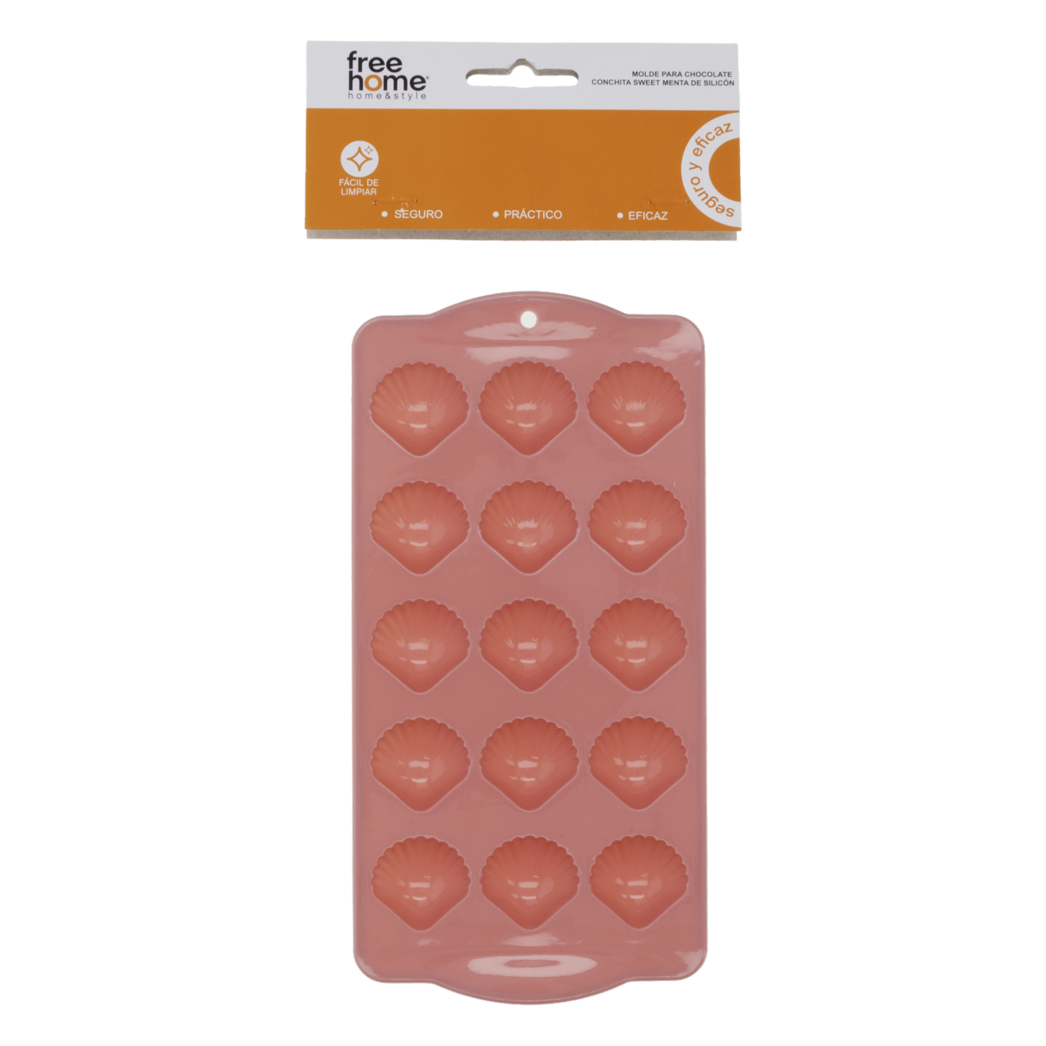 Molde Para Chocolate De Silicón Conchitas Sweet Rosa FREE HOME Unidad