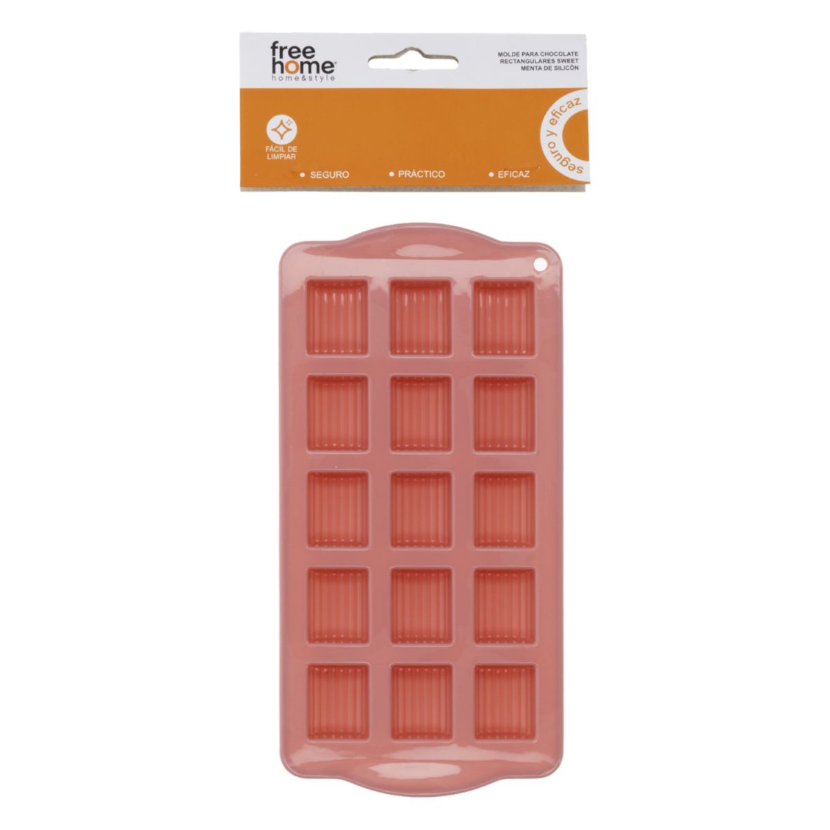 Molde Para Chocolate De Silicón Rectangular Sweet Rosa FREE HOME Unidad