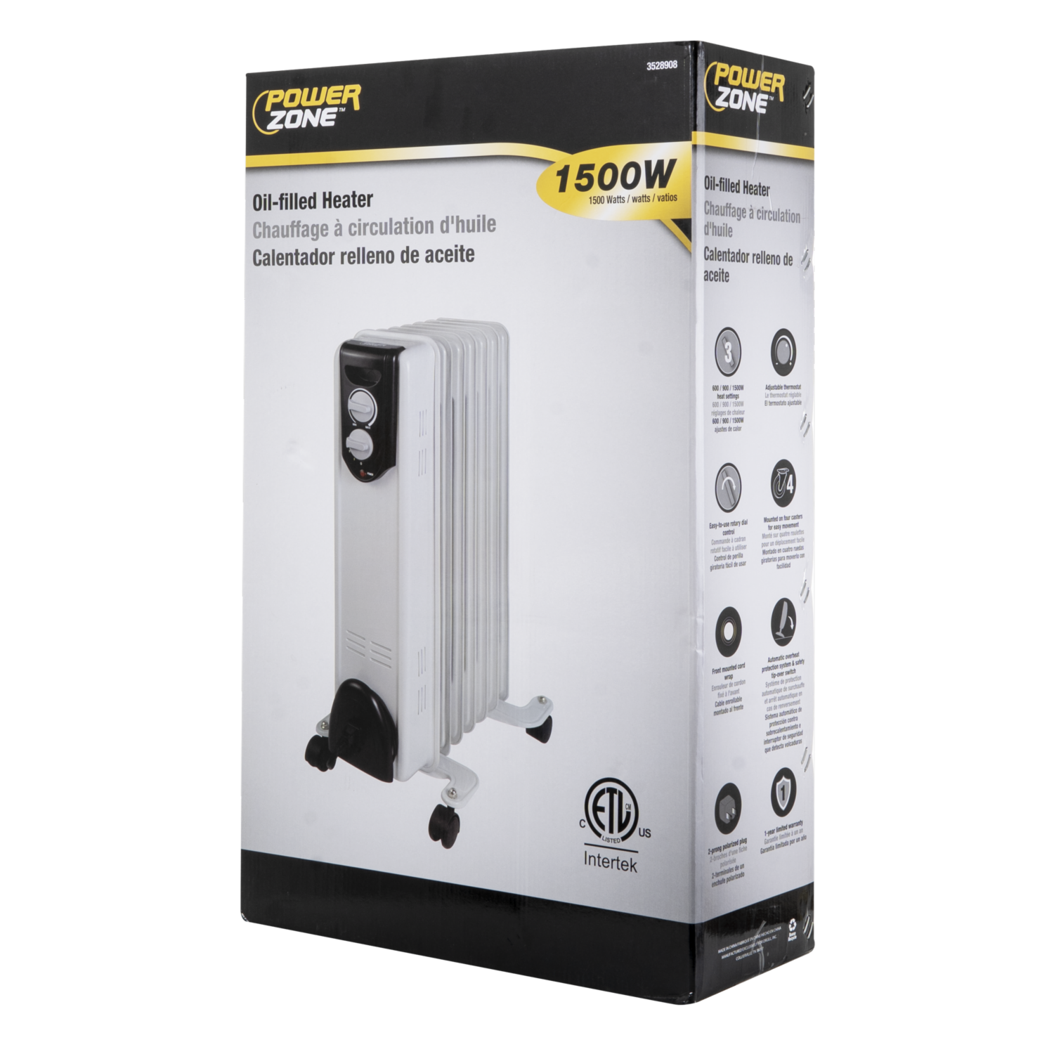 Calefactor De Aceite POWER ZONE 1500 Watts