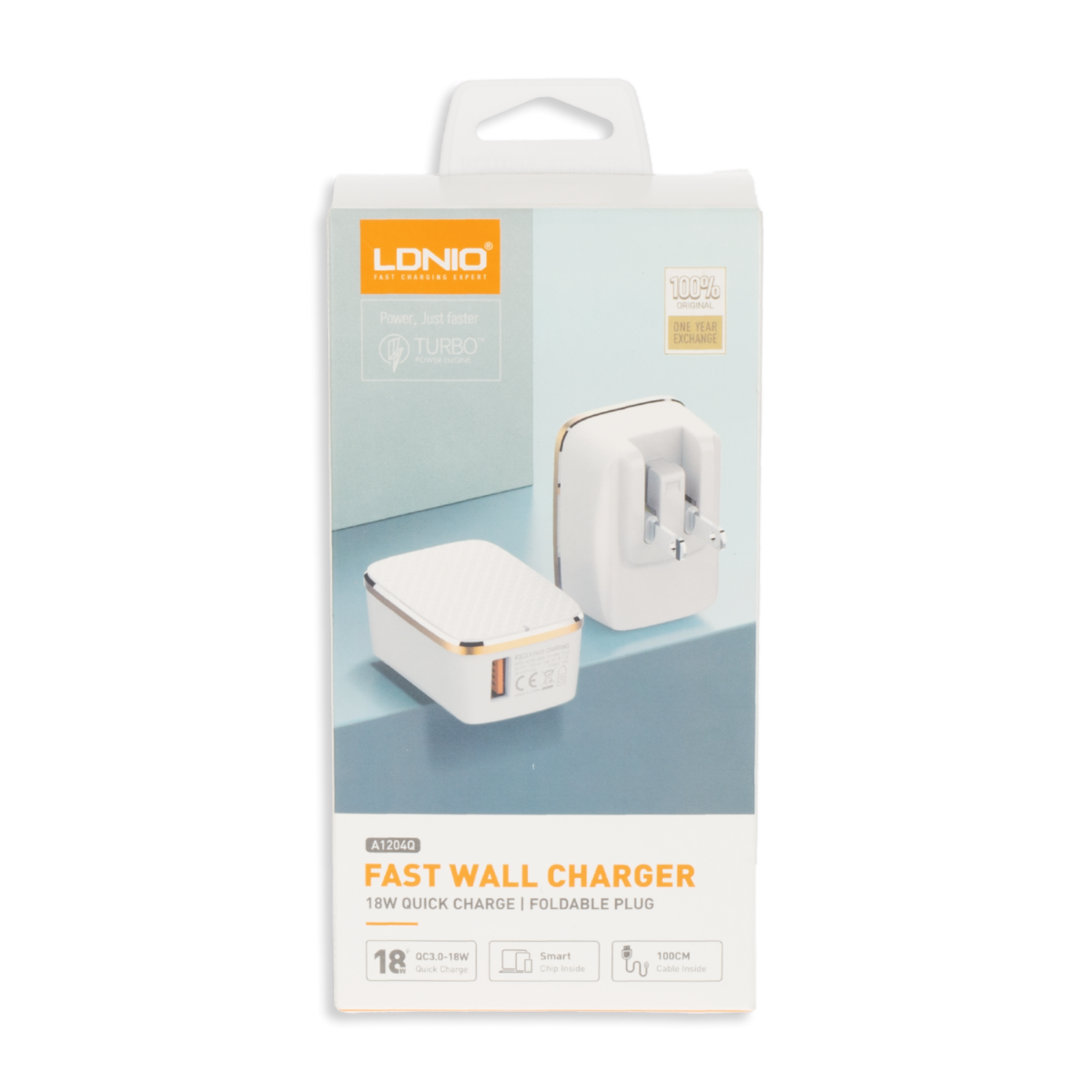 Cargador De Pared 1 USB-A + 1 Cable USB-C LDNIO 18 W