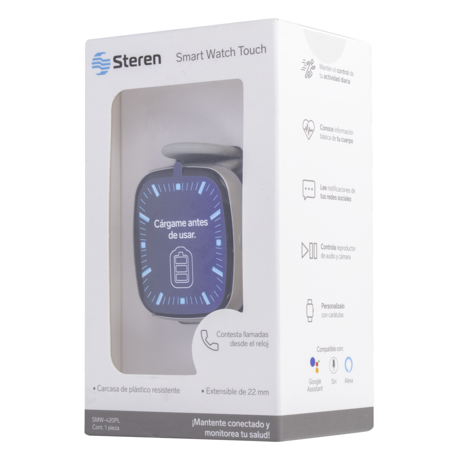 Smartwatch Touch 22Mm SMW-420 Plata STEREN