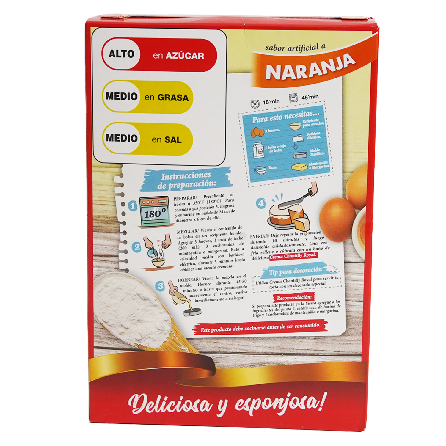 Torta De Naranja Mezcla Para Preparar ROYAL 450 G