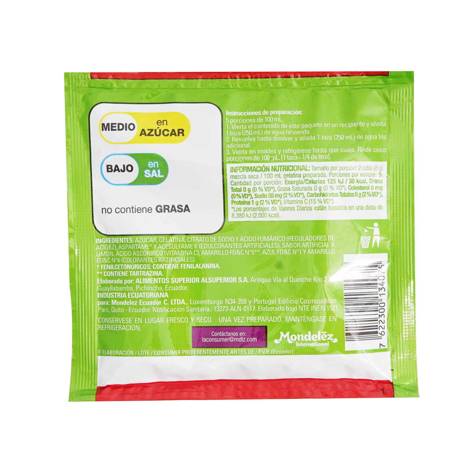 Gelatina Sabor Limón ROYAL 40 G