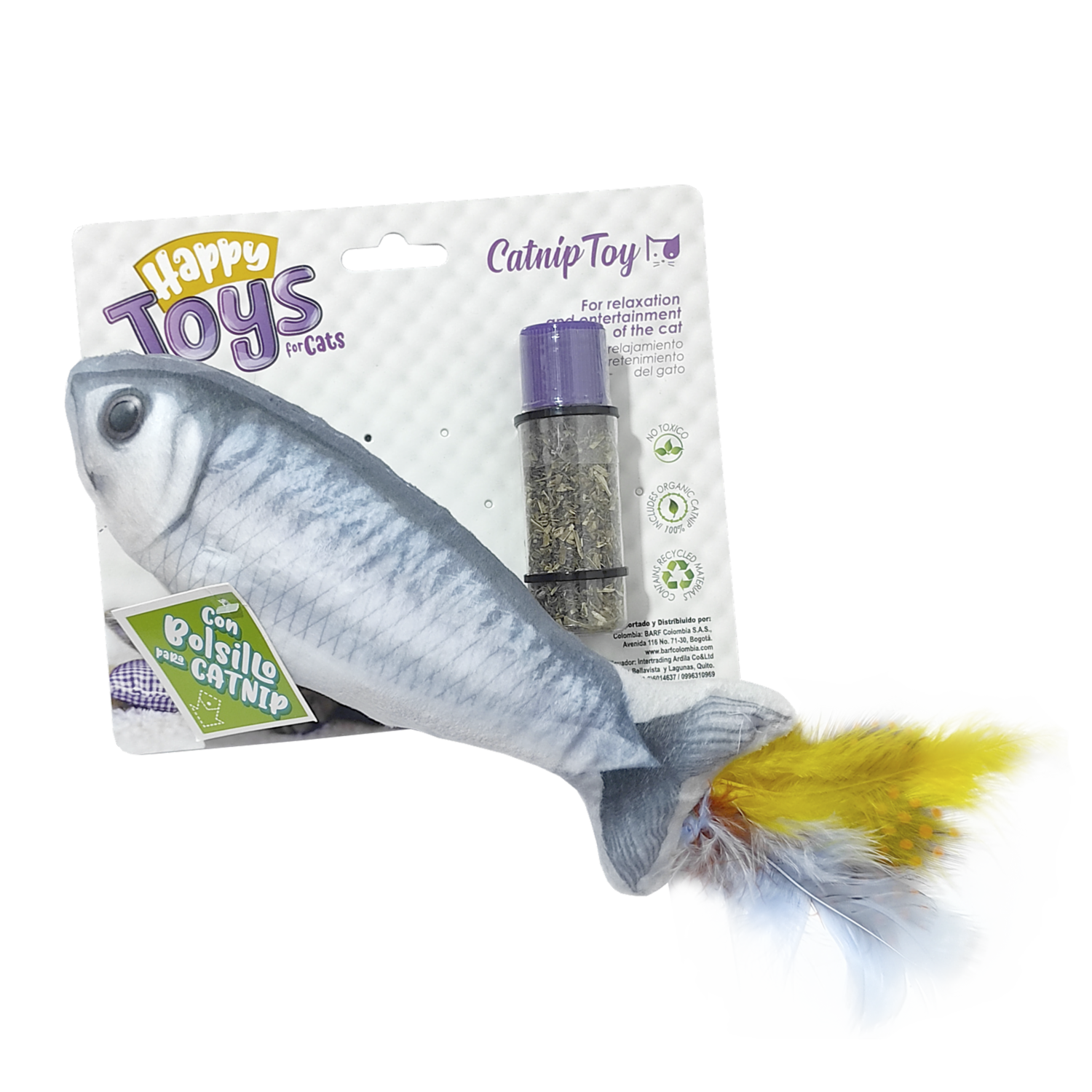 Juguete Para Gato Con Forma De Pez Contiene Catnip HAPPY GATNIP Unidad