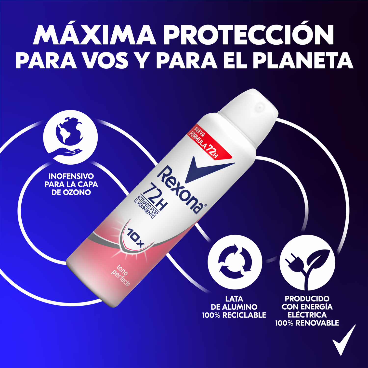 Desodorante En Aerosol Antitranspirante Para Mujer Tono Perfecto REXONA 150 Ml