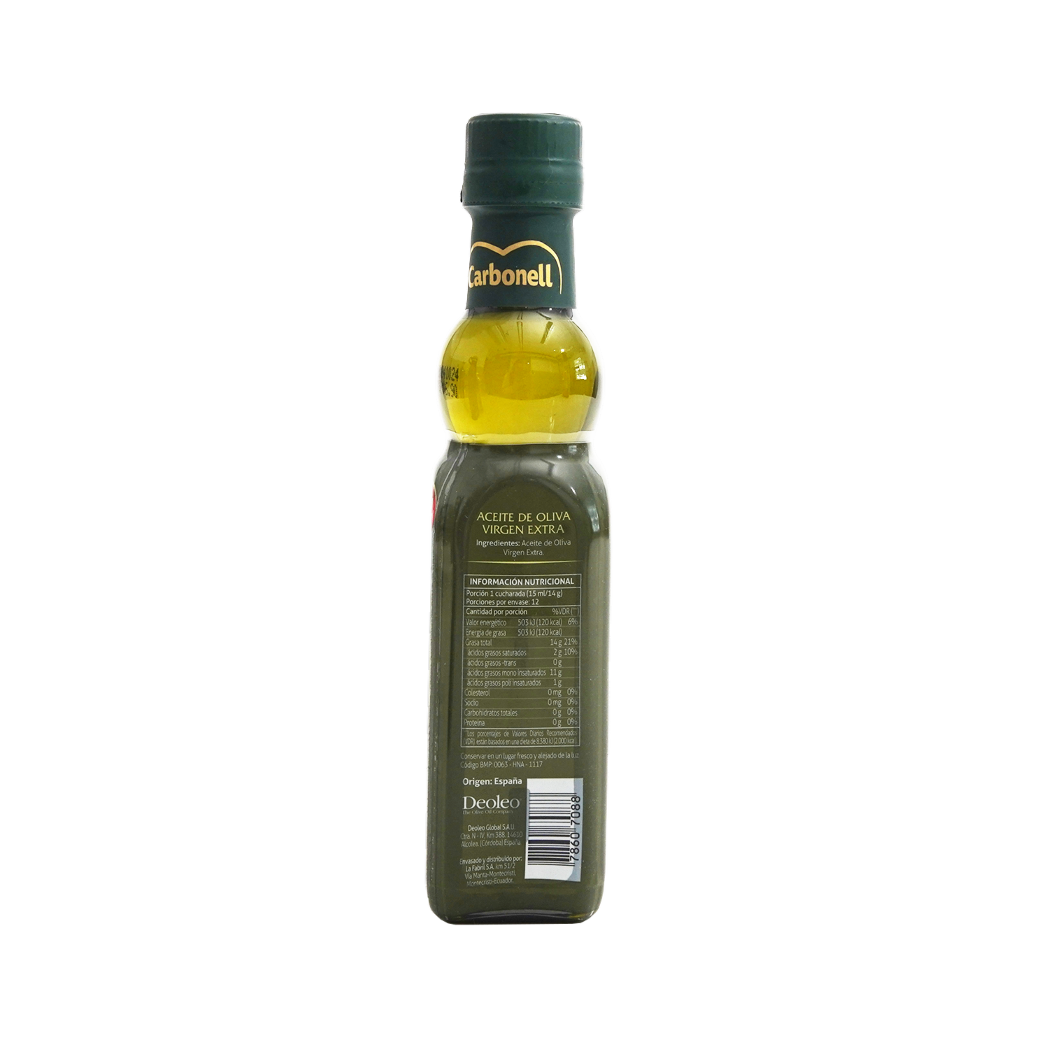 Aceite Comestible De Oliva Extra Virgen CARBONELL 250 Ml
