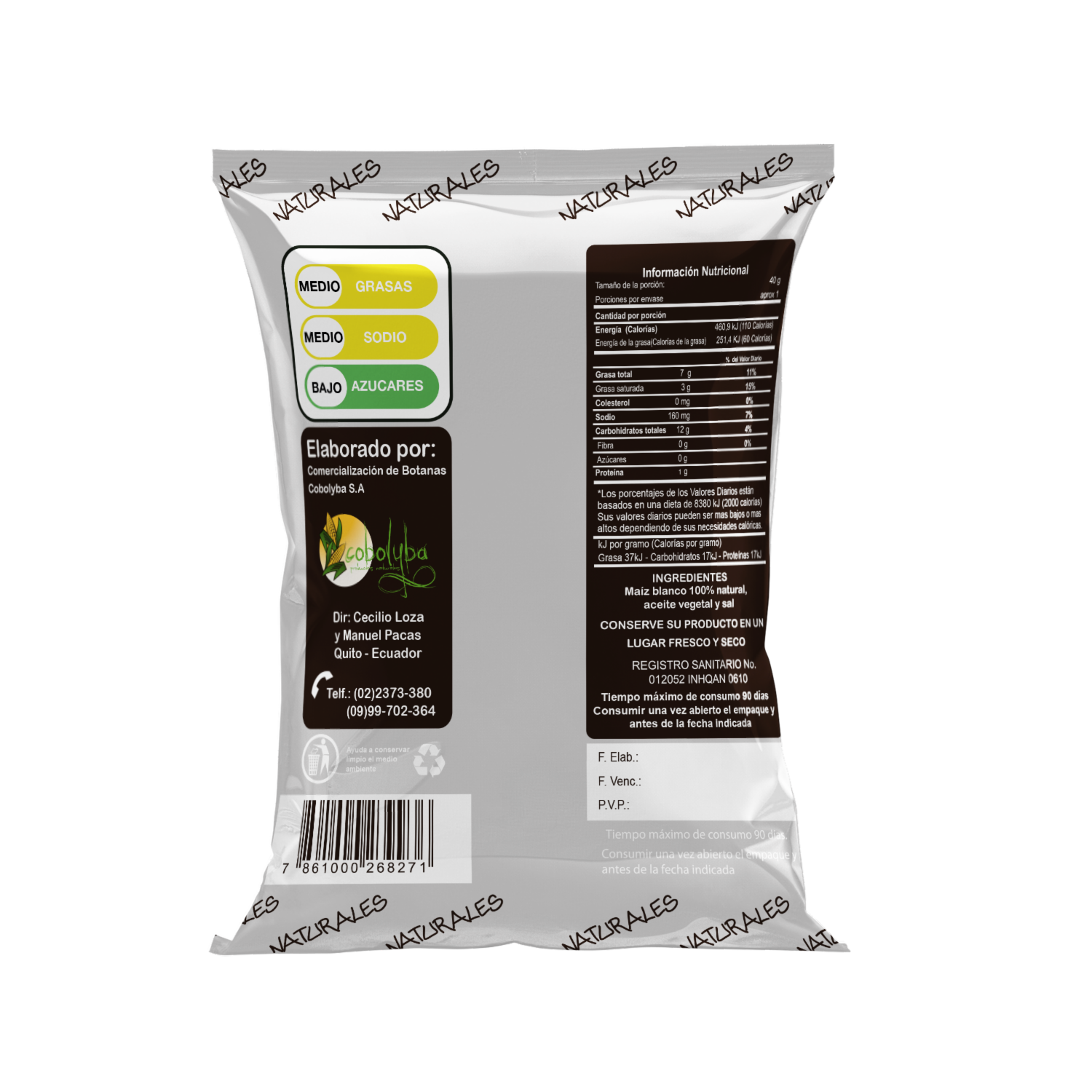 Botanas De Maíz Sabor Natural BOTANAS 40 G