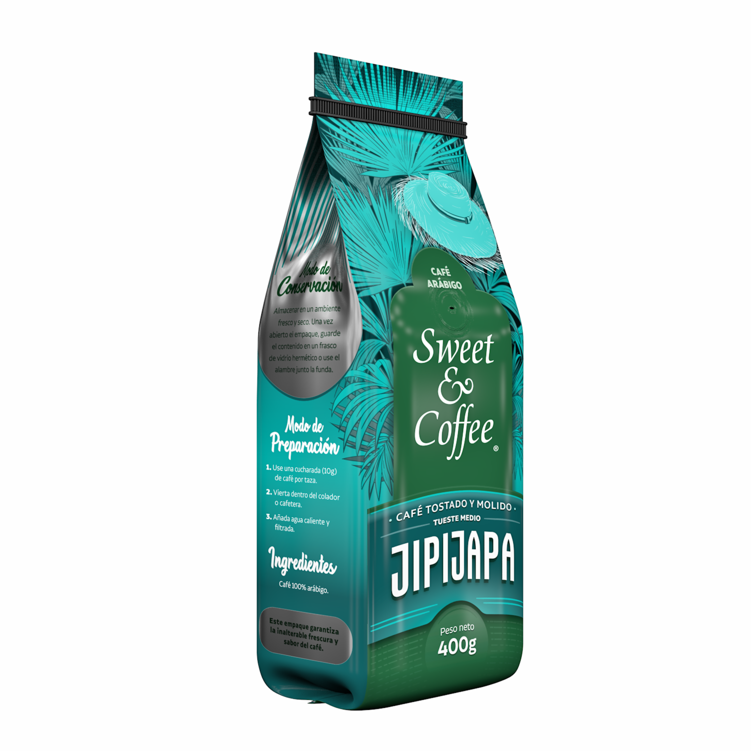 Café Tostado Y Molido Arábigo Jipijapa SWEET & COFFEE 400 G