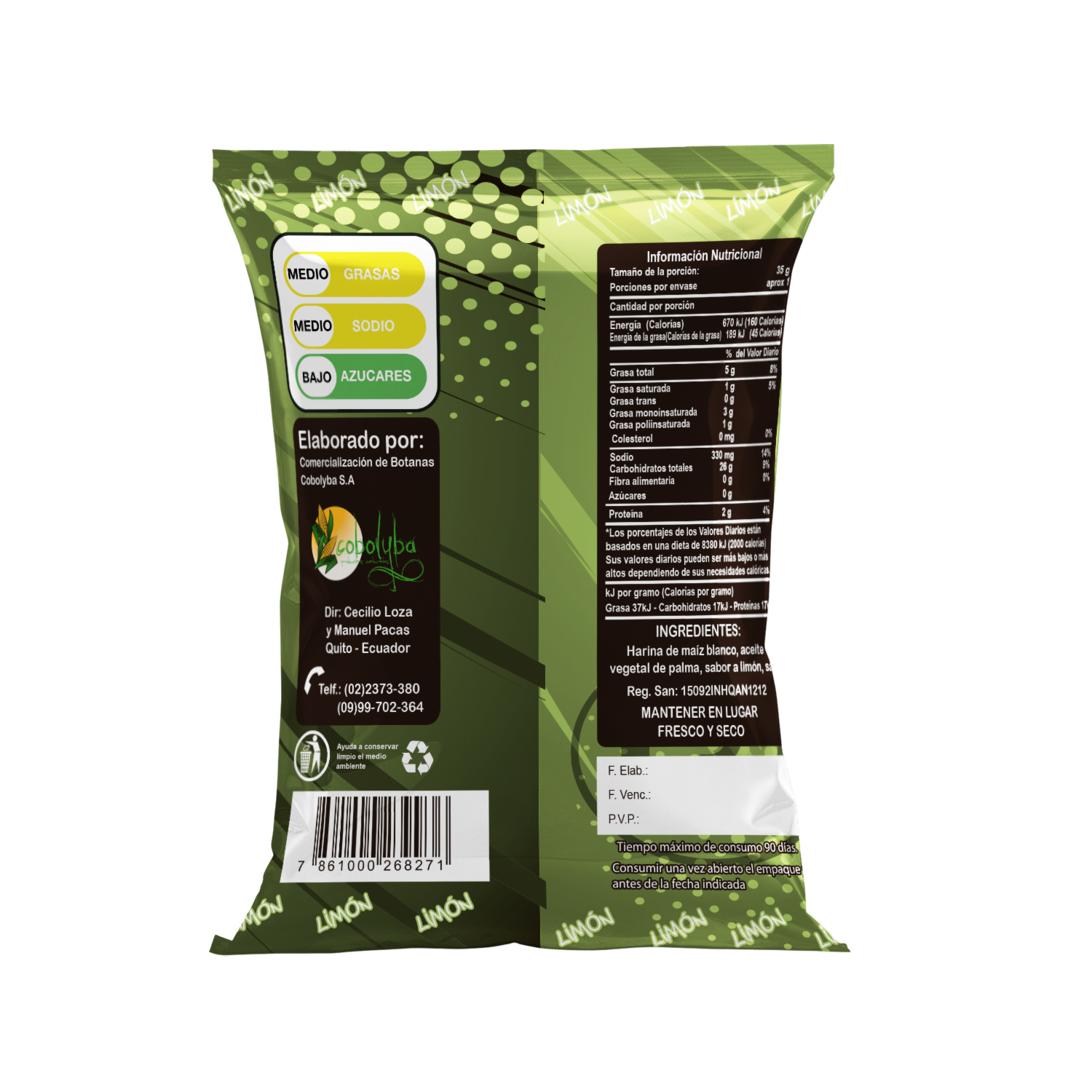 Bocaditos De Maíz Sabor Limón BOTANAS 35 G