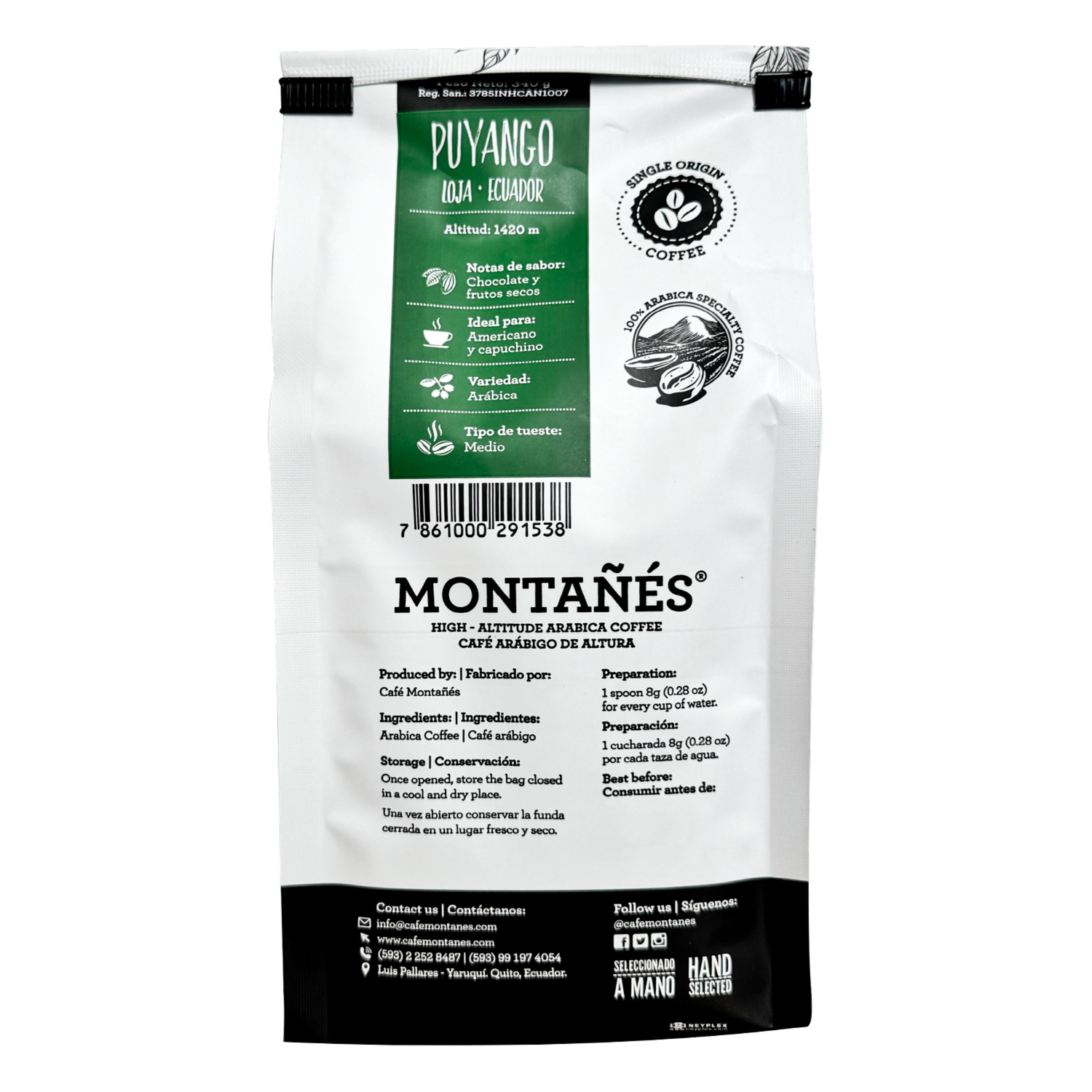 Café Tostado Y Molido Puyango MONTAÑÉS 340 G