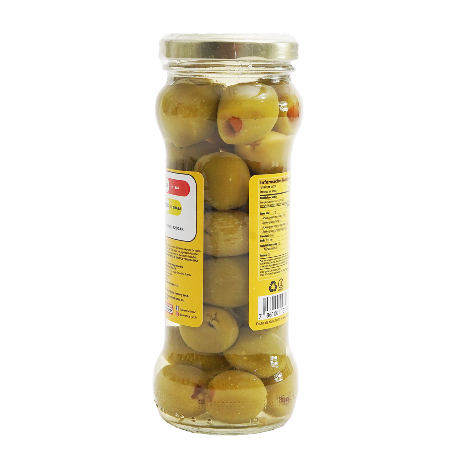 Aceitunas Rellenas Con Pimientos SNOB 240 G
