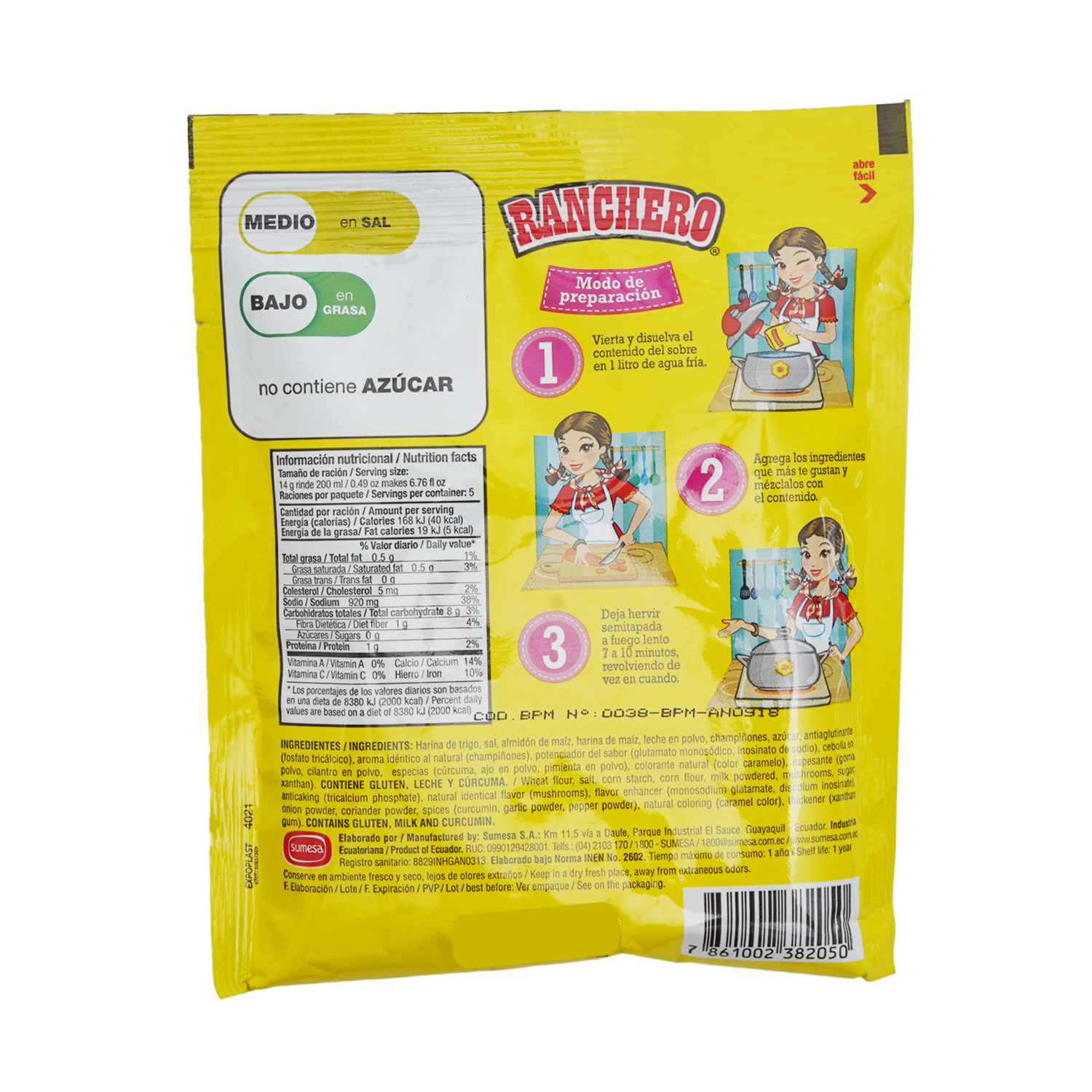 Crema Instantánea De Champiñones RANCHERO 70 G