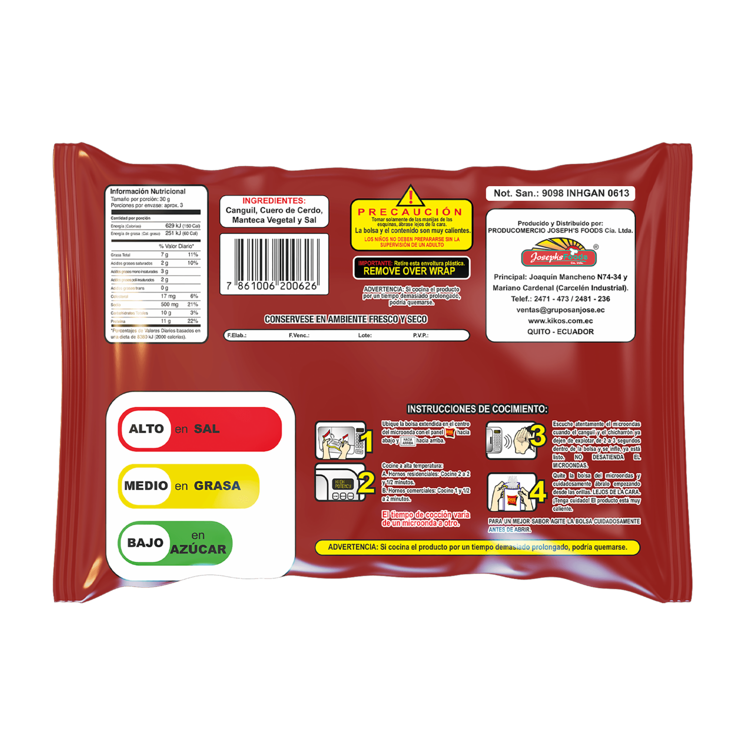Canguil Para Microondas Con Chicharrón KIKOS 99 G