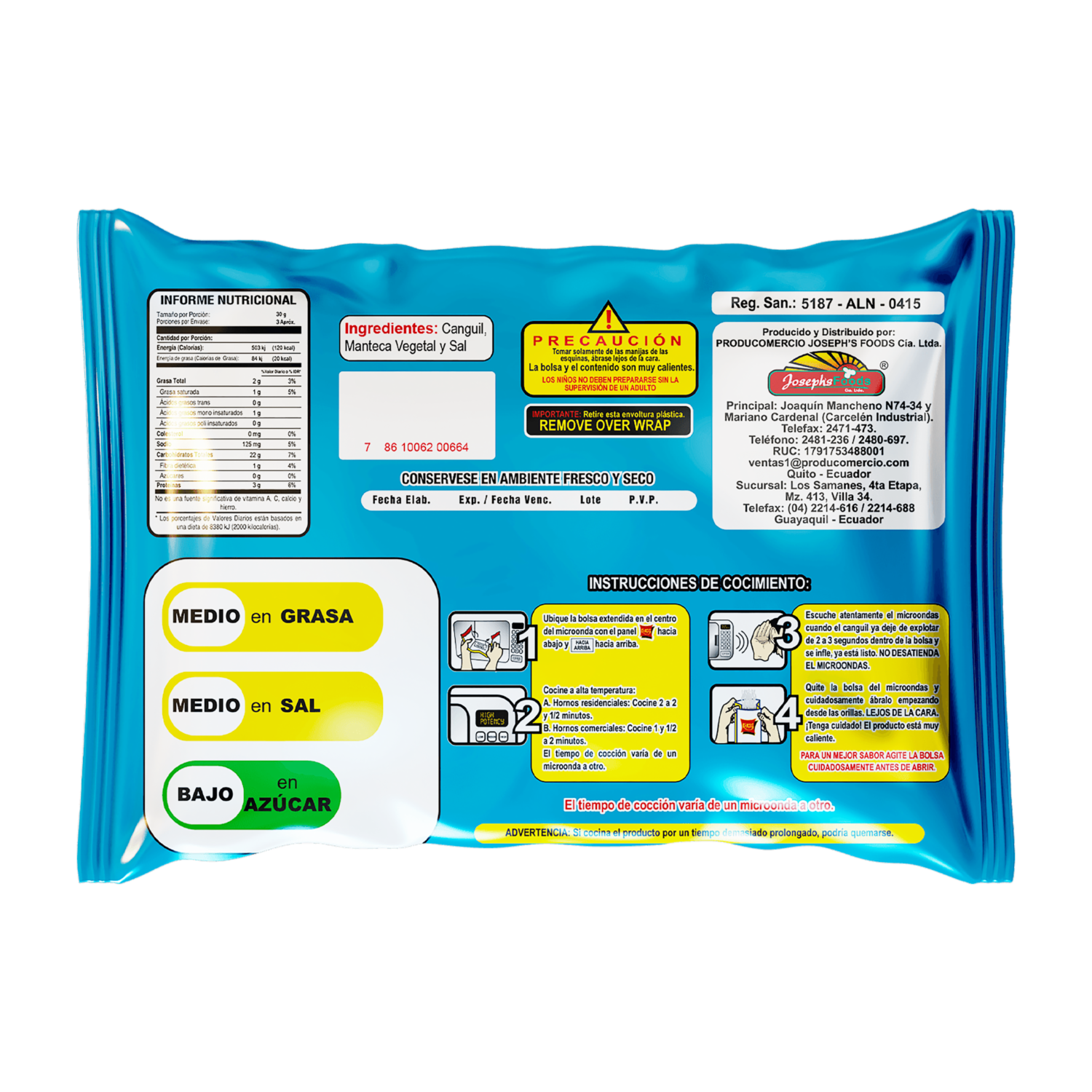 Canguil Para Microondas Natural Bajo En Grasa KIKOS 99 G