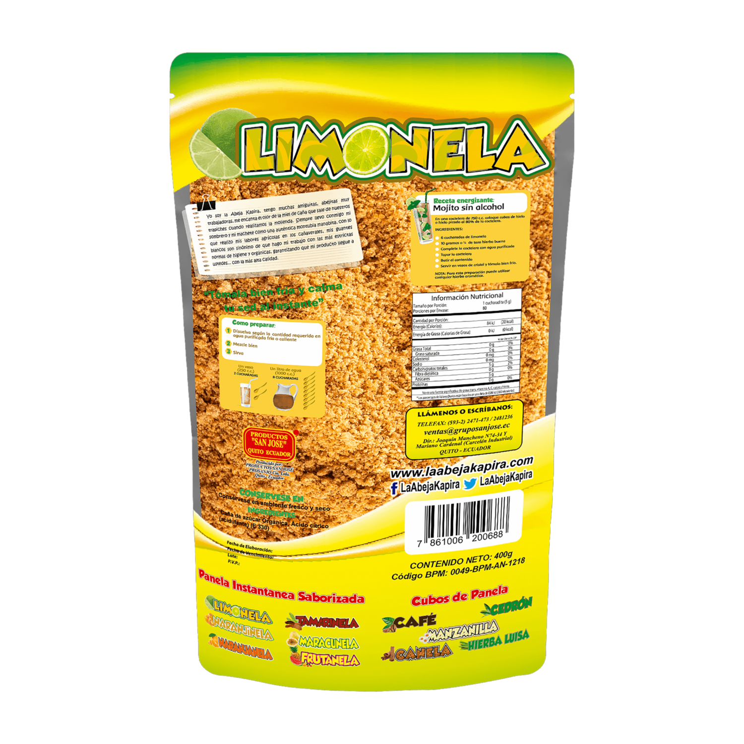 Panela Orgánica Limonela KAPIRA 400 G