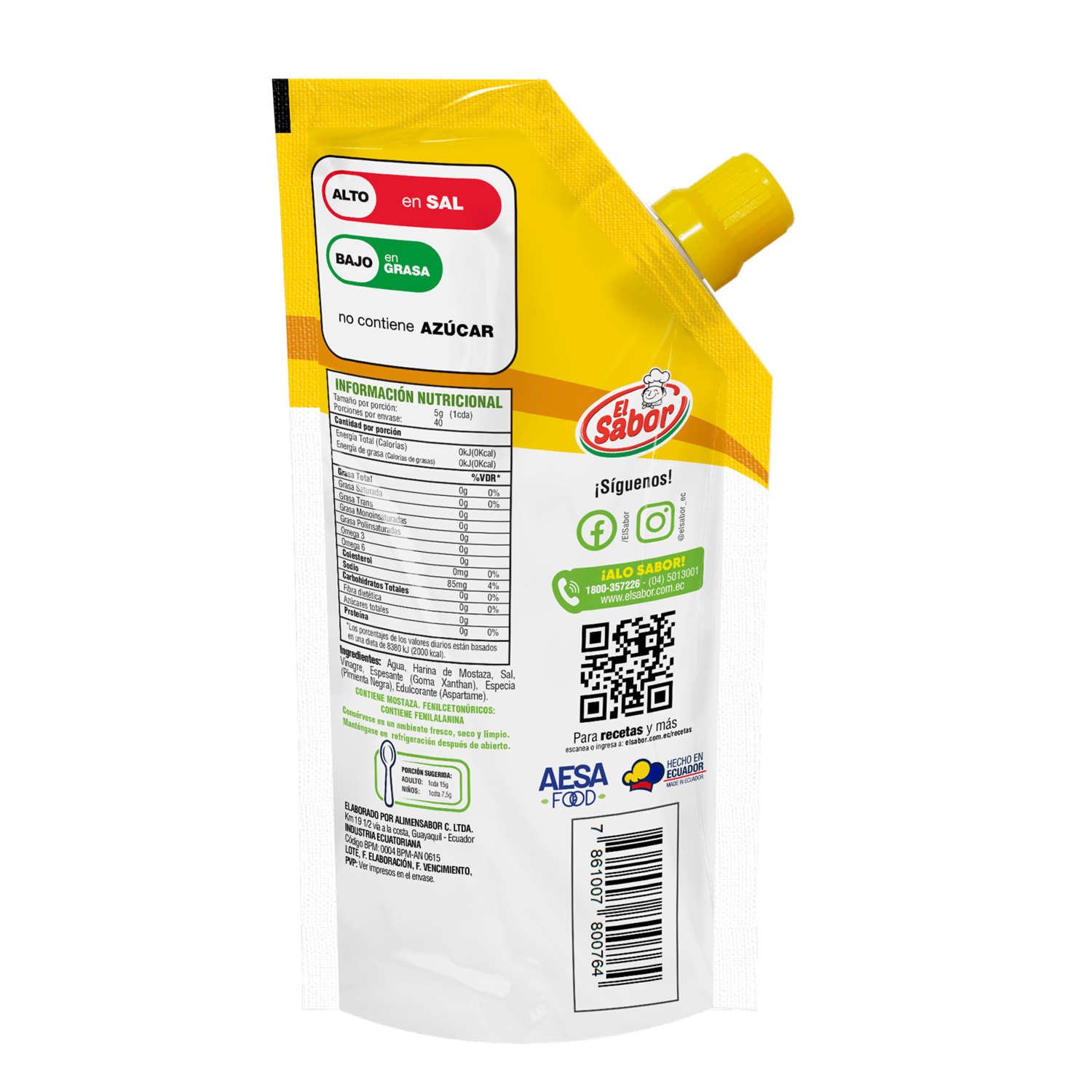 Mostaza Con Especias Naturales EL SABOR 200G