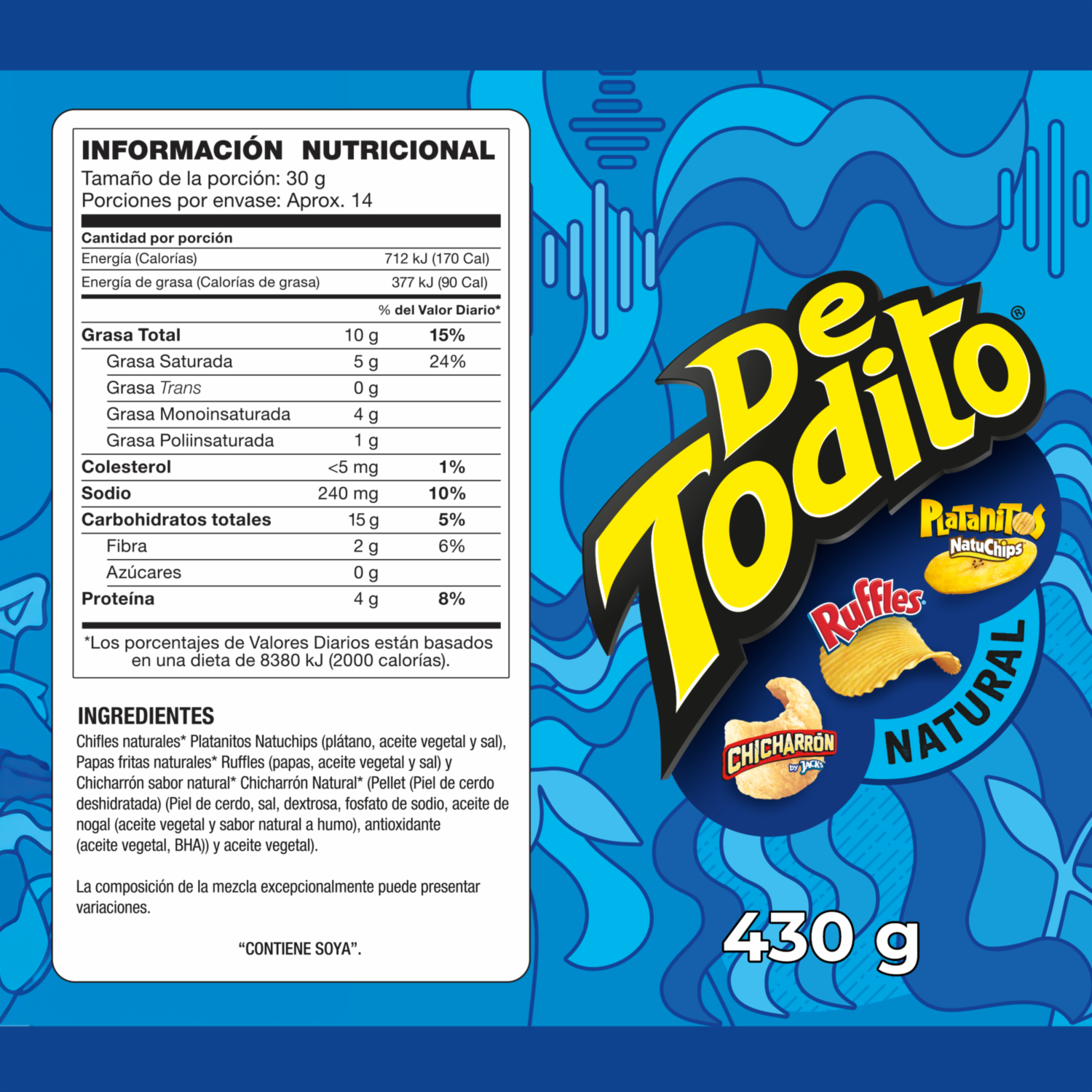 Mix De Bocaditos Sabor Natural DE TODITO 430 g