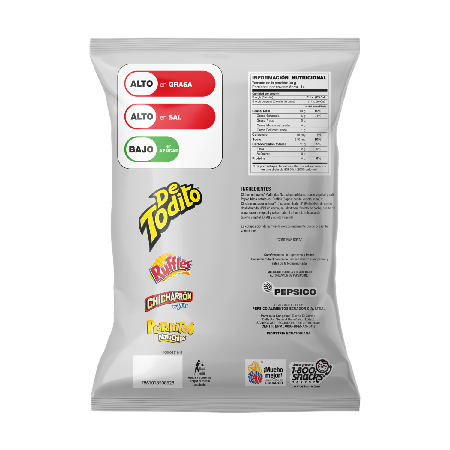 Mix De Bocaditos Sabor Natural DE TODITO 430 g