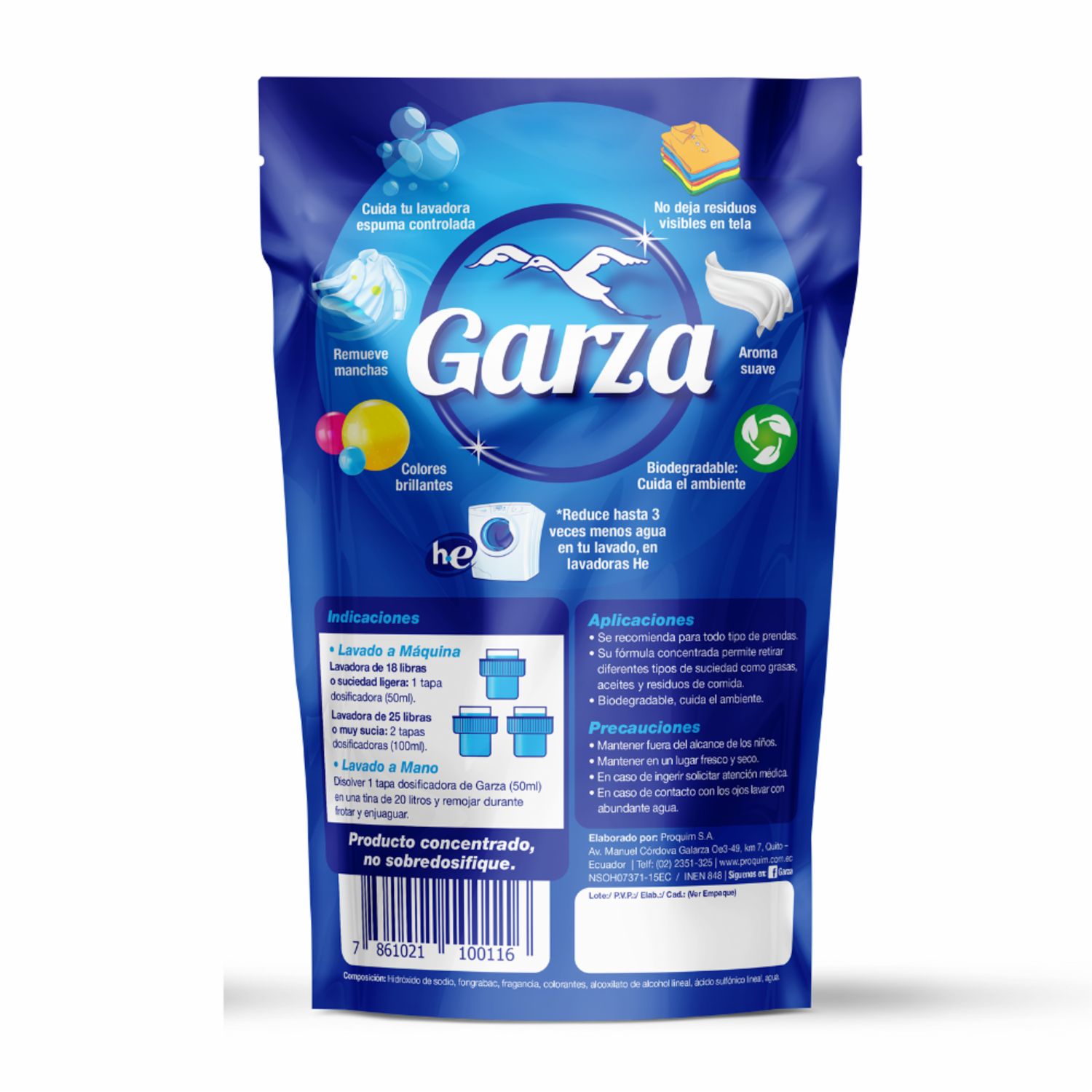 Detergente Líquido Premium GARZA 1000 Ml