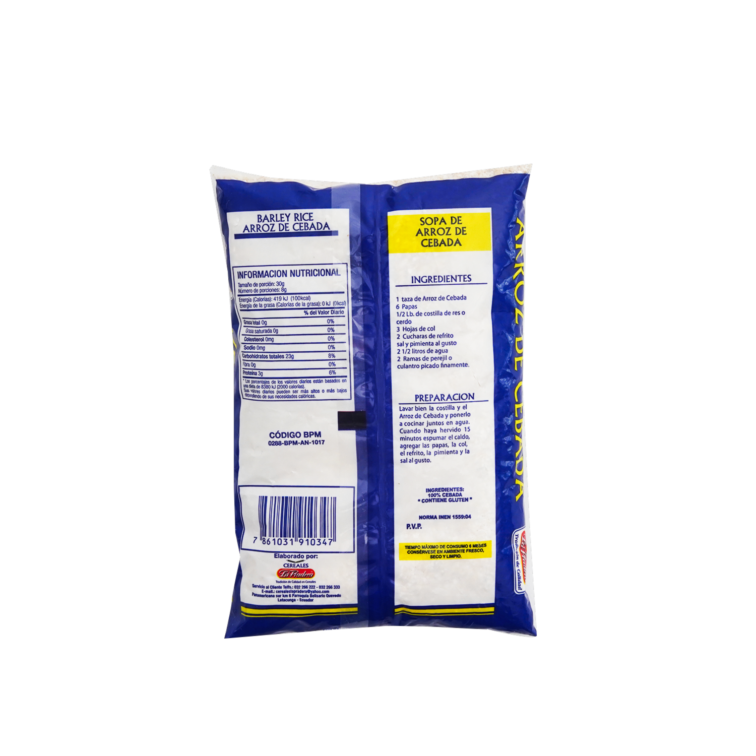 Arroz De Cebada Empacada LA PRADERA 250 G