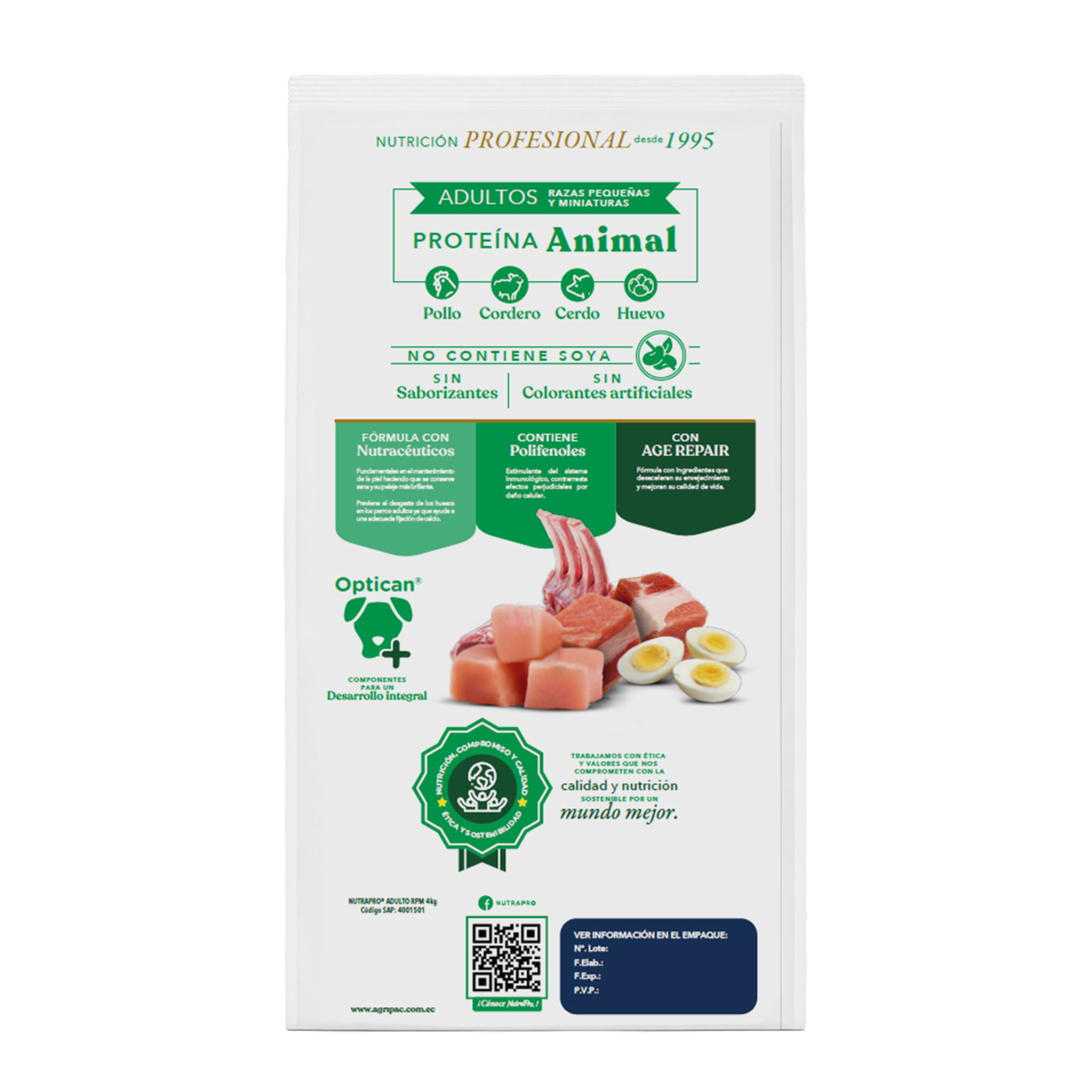 Alimento Para Perros Adultos Raza Pequeña Y Mediana NUTRAPRO 4 Kg