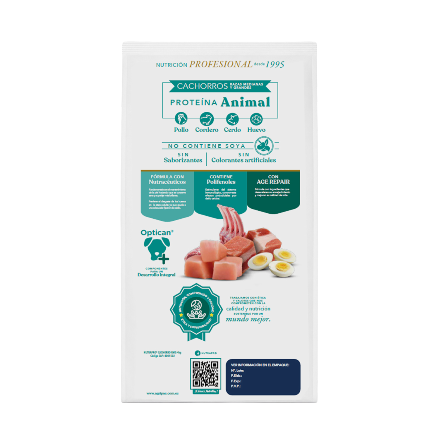 Alimento Para Perros Cachorros Raza Pequeña Mediana Y Grande NUTRAPRO 4 Kg