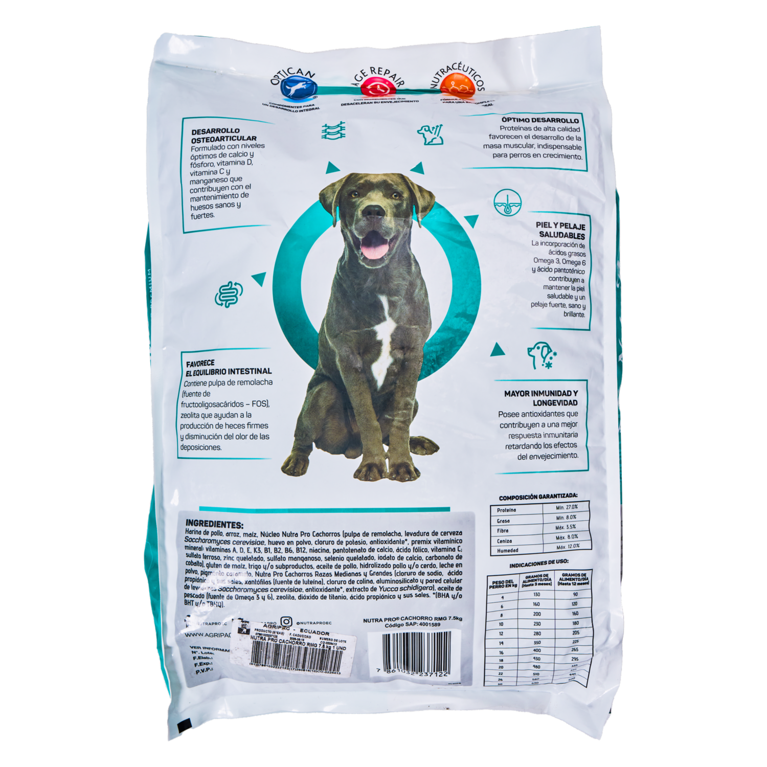 Alimento Para Perros Cachorros Raza Pequeña Mediana Y Grande NUTRAPRO 7,5 Kg