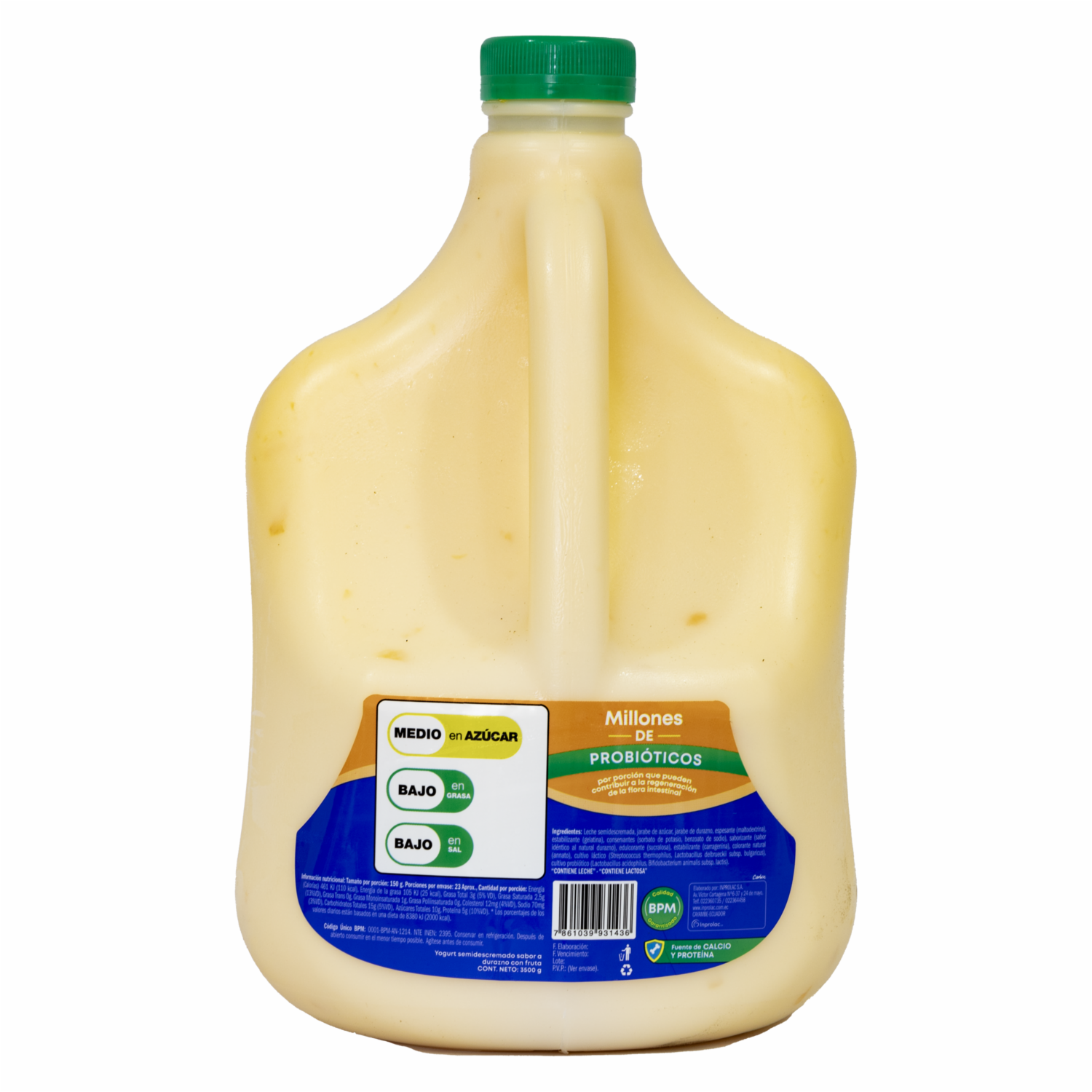 Yogurt Semidescremado Sabor A Durazno Con Fruta DULACS 3500 G