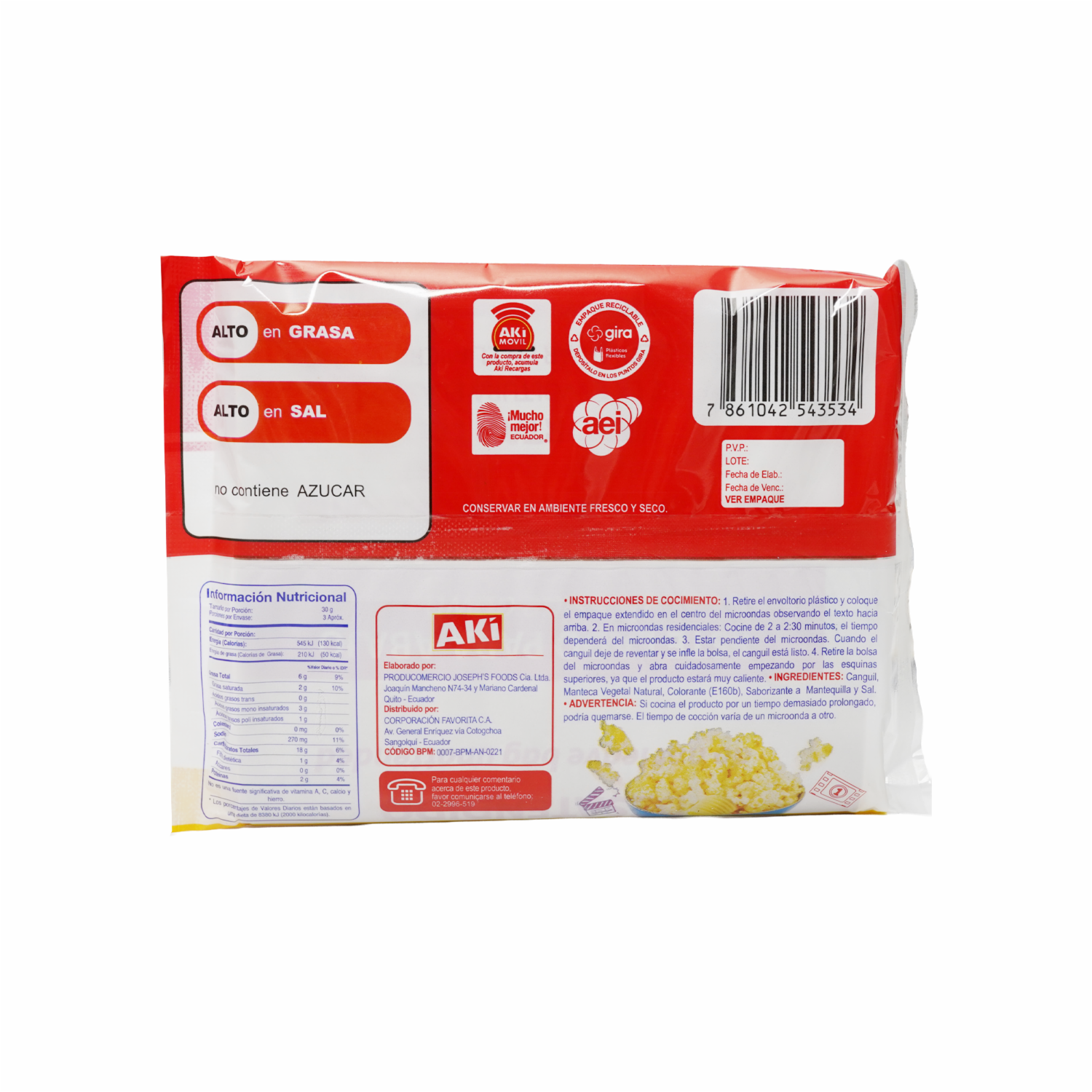 Canguil Microondas Mantequilla AKÍ 99 G