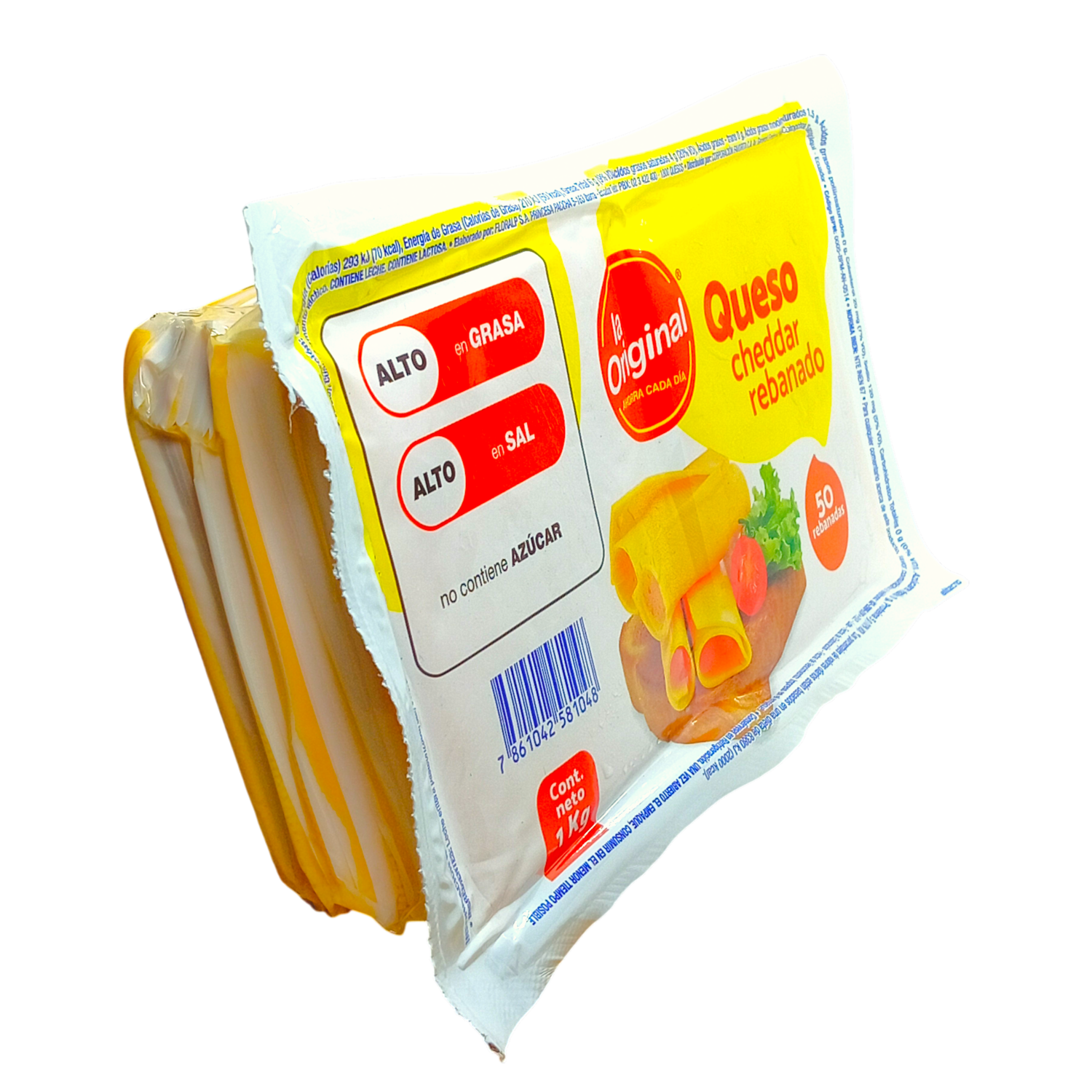 Queso Cheddar Rebanado LA ORIGINAL 1000 G
