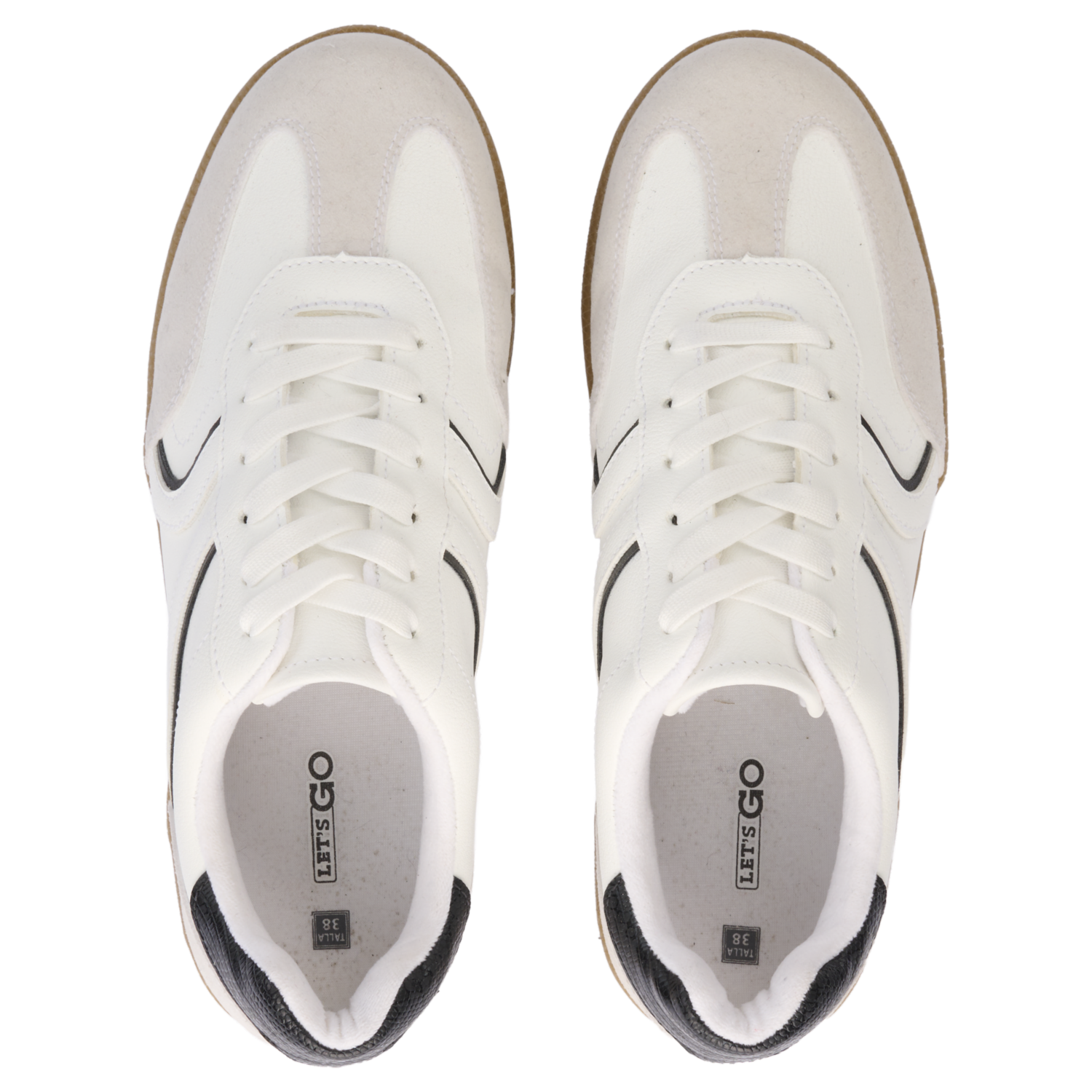 Zapatos Sneakers Dama Color Blanco Y Negro LET’S GO