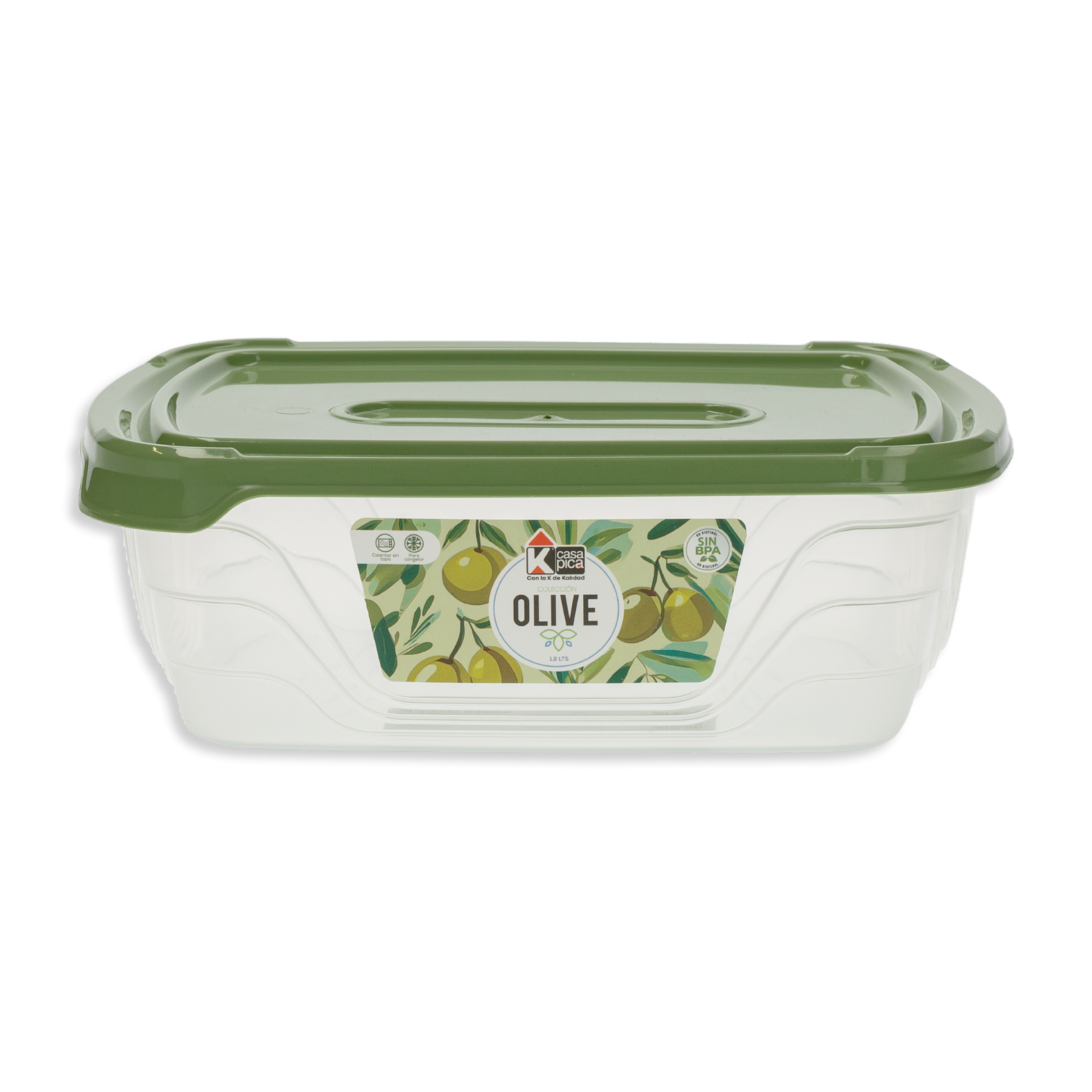 Repostero Rectangular Línea Olive Color Verde CASA PICA 1,2 Litros