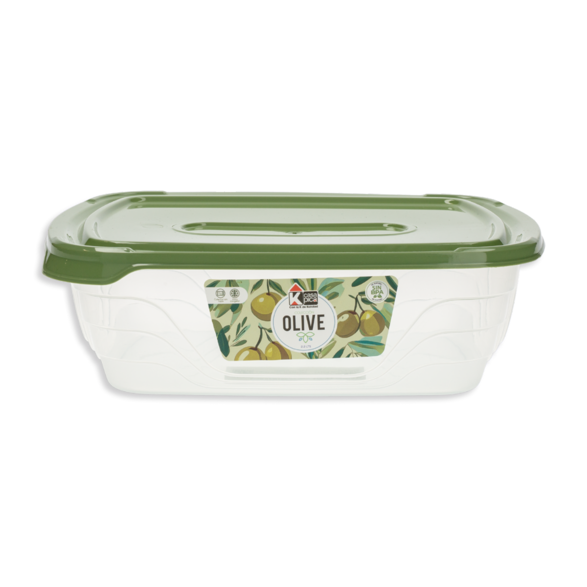 Repostero Rectangular Línea Olive Color Verde CASA PICA 2,2 Litros