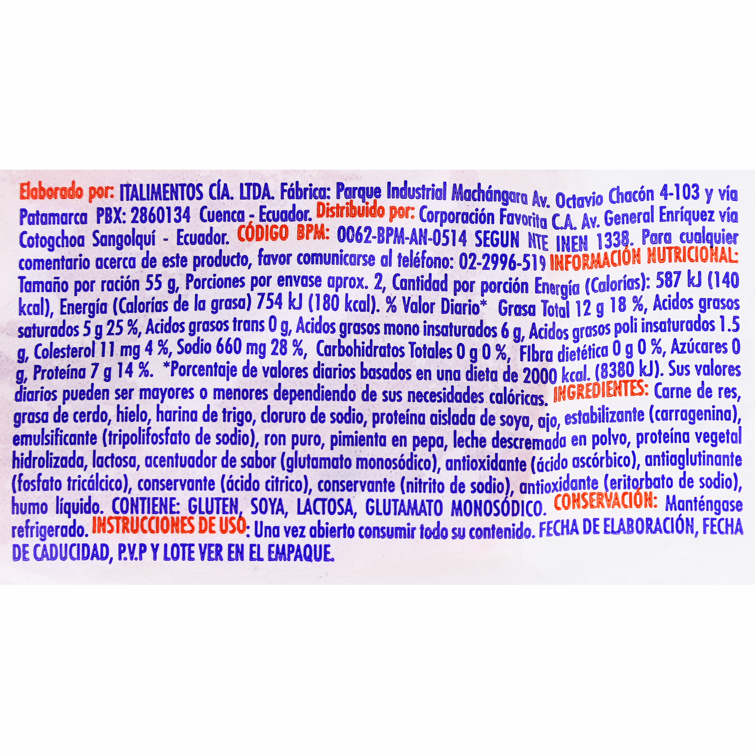 Salami Tipo 1 LA ORIGINAL 100 G