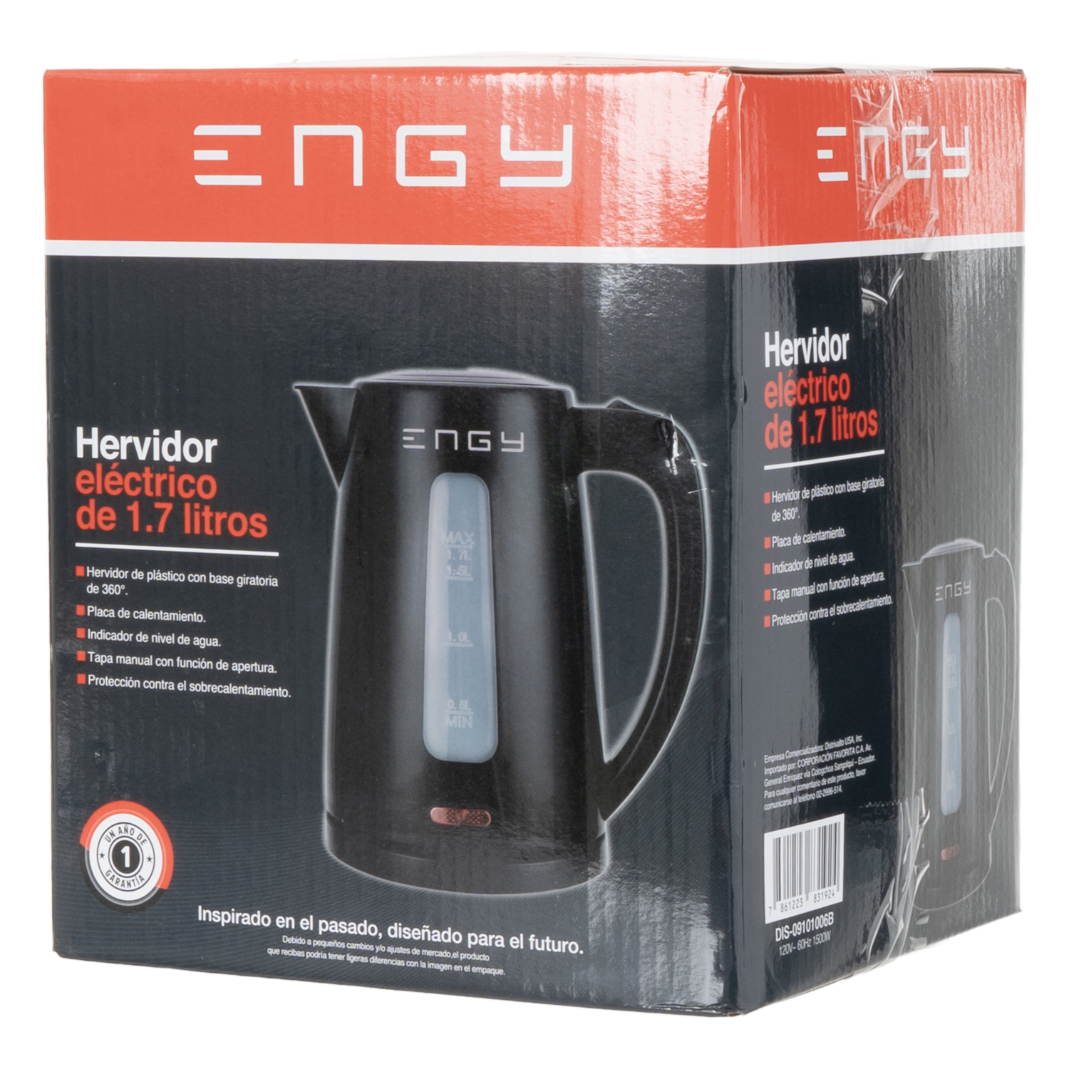 Hervidor Eléctrico De Agua ENGY 1.7 Litros