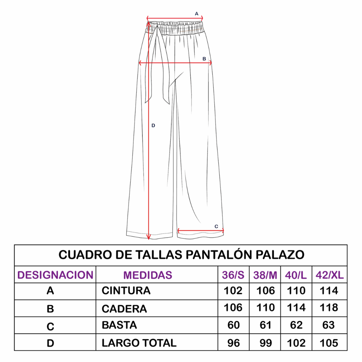 Pantalón Palazzo Con Pretina Al Costado GK BASIC