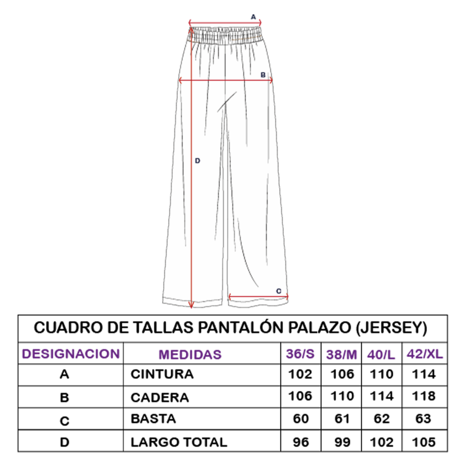 Pantalón Palazzo Con Pretina Central GK BASIC