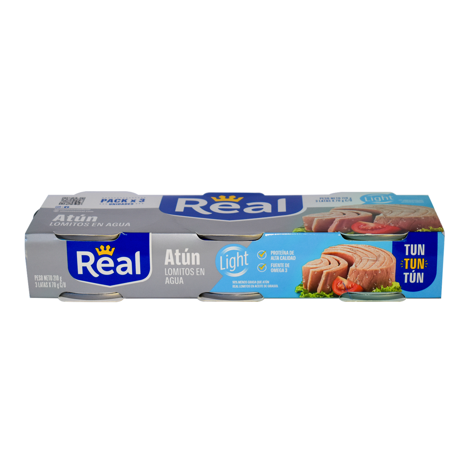 Atún Light Lomitos En Agua REAL 3 X 70 G