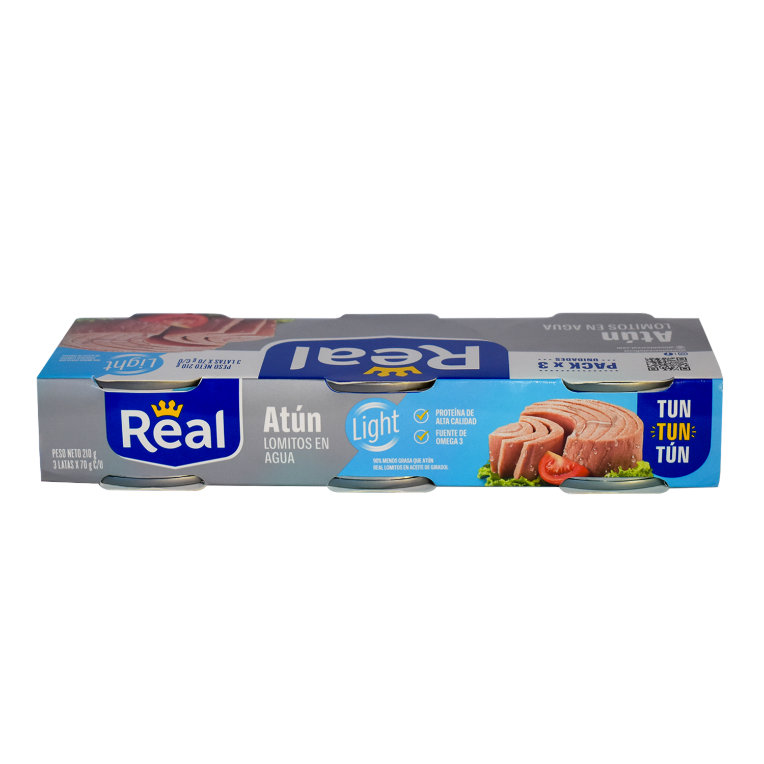Atún Light Lomitos En Agua REAL 3 X 70 G