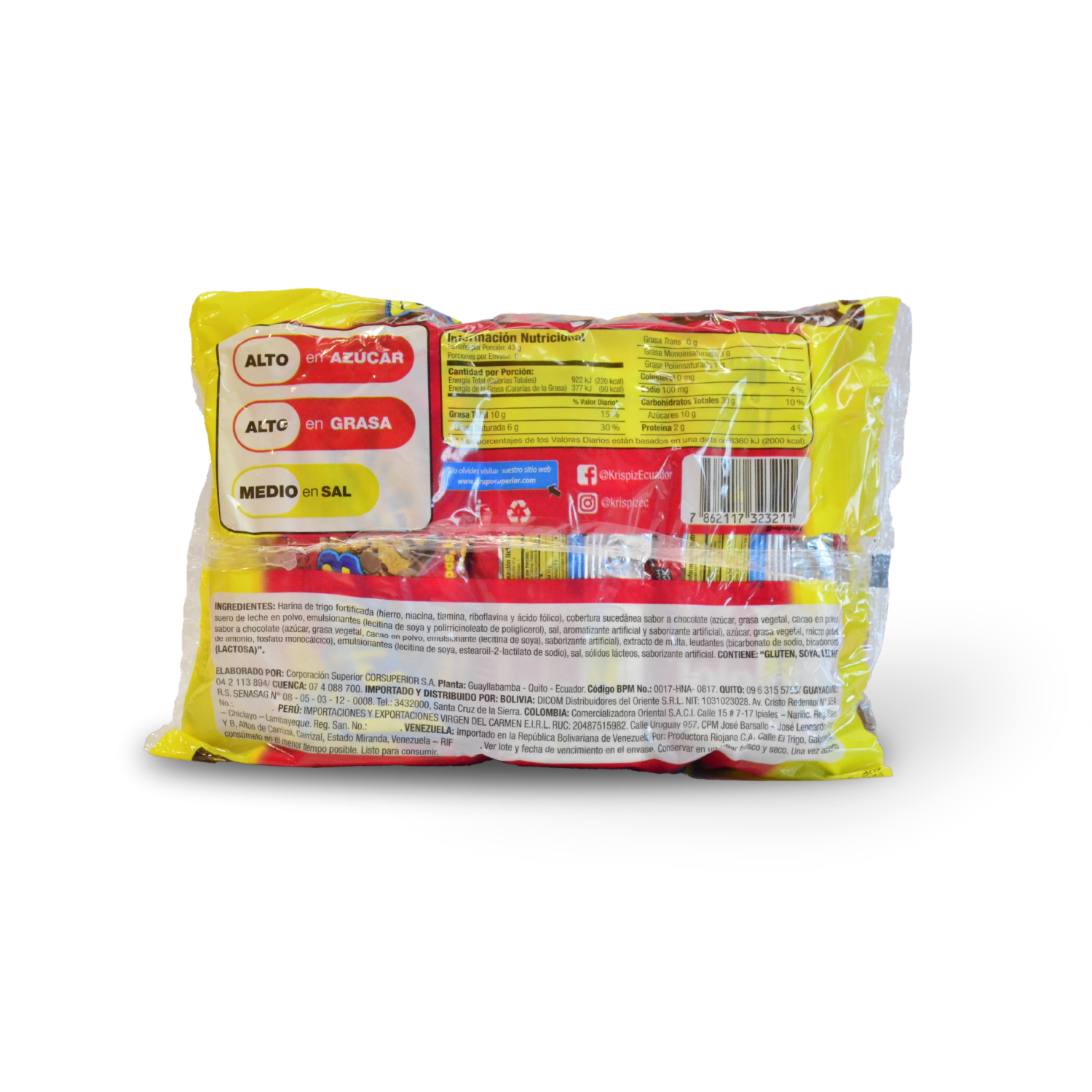 Galletas Dulces Horneadas Con Chispas Y Base Glaseada De Chocolate KRISPIZ 258 G