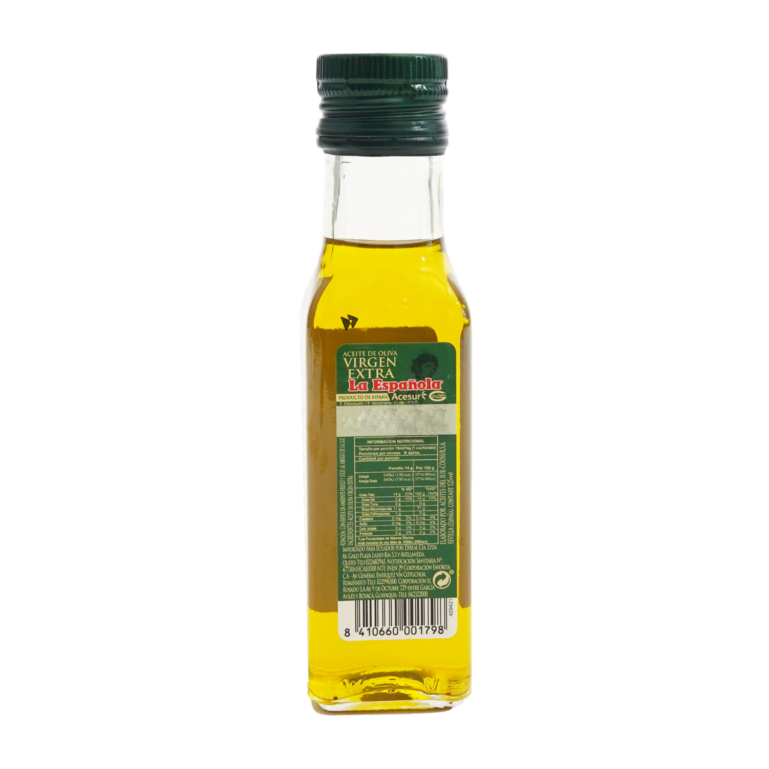 Aceite De Oliva Extra Virgen De Vidrio LA ESPAÑOLA 125 Ml
