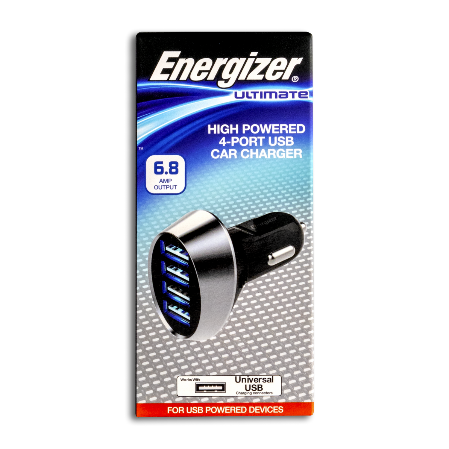 Cargador Para Coche Negro ENERGIZER 4 Puertos