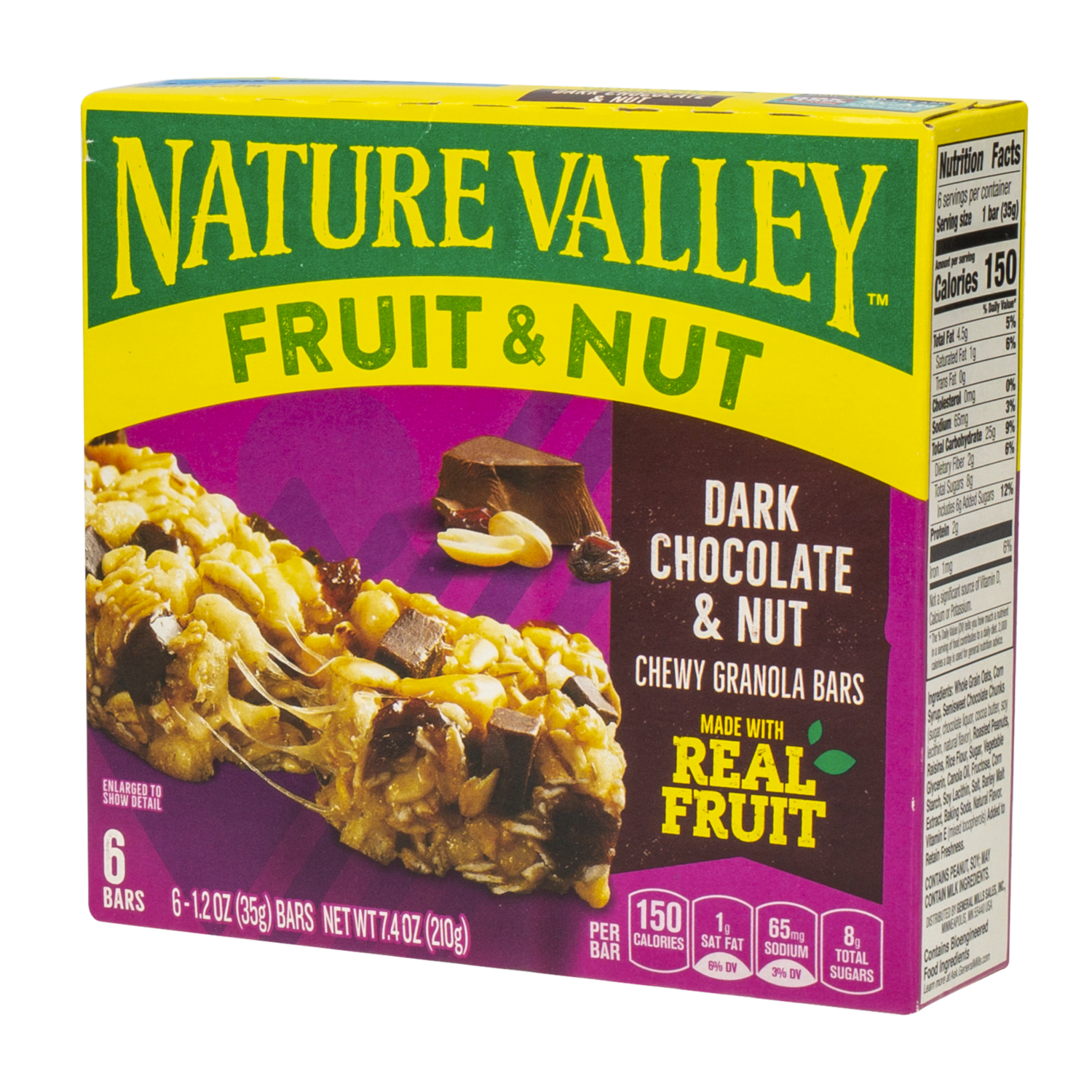 Barra De Cereal Con Chocolate Negro Y Frutos Secos 6Pack NATURE VALLEY 6 X 35 G