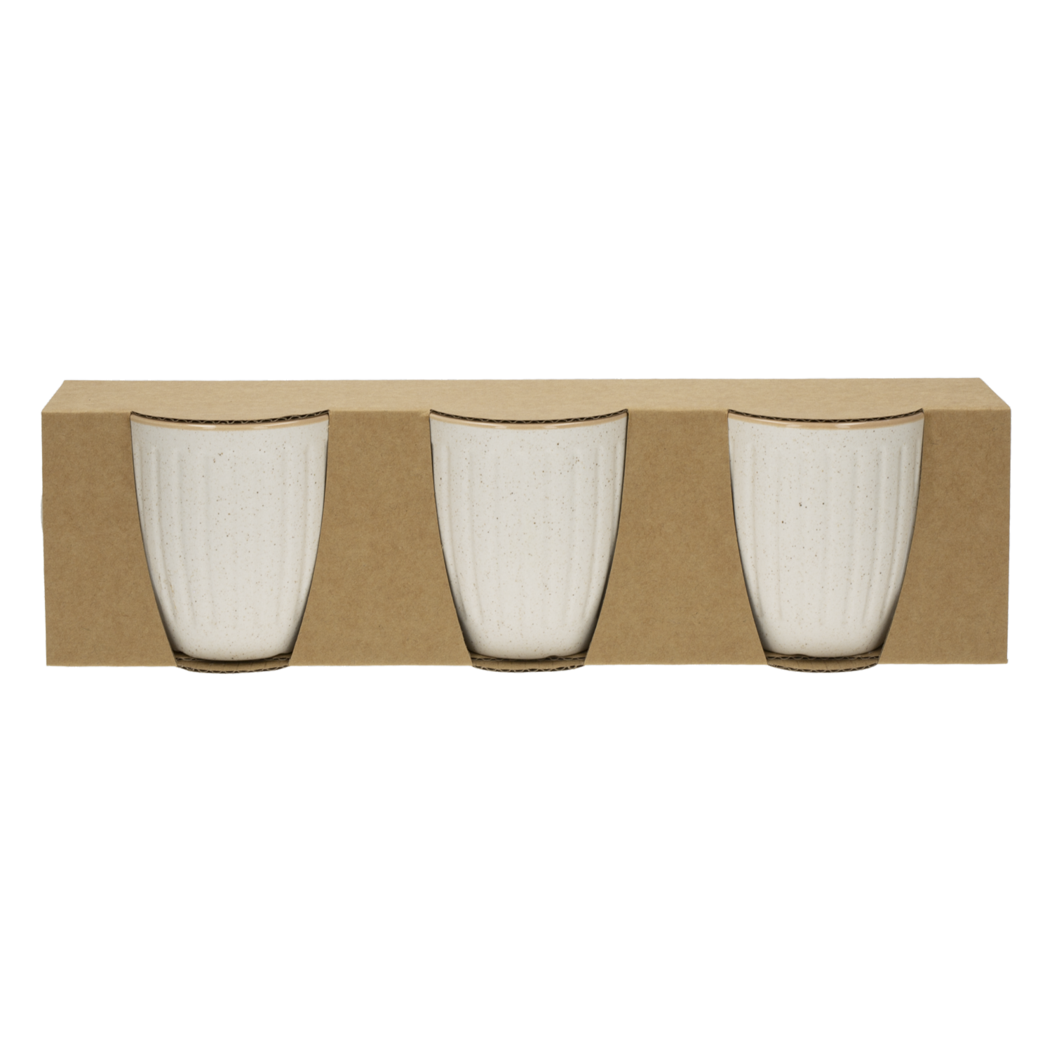 Set De Jarros Beige Estriados FREE HOME 8 Onzas
