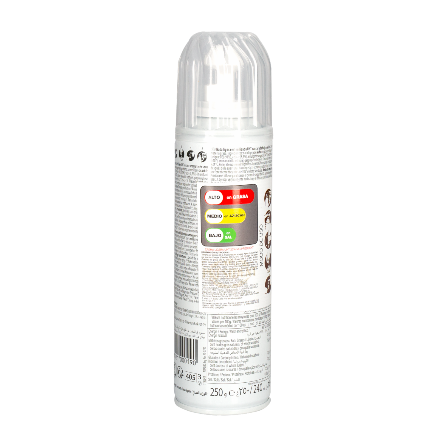 Crema Chantilly En Spray PRÉSIDENT 250 G