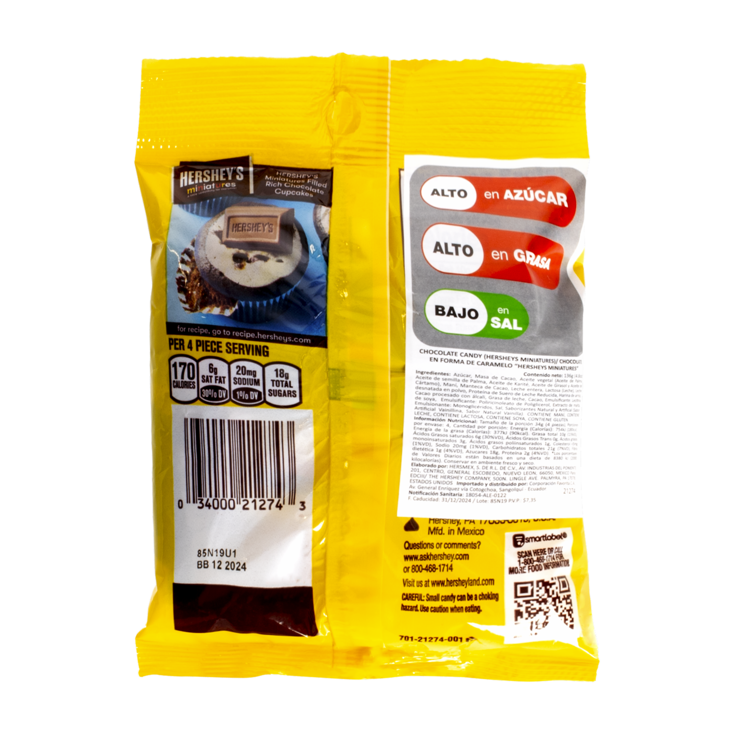 Chocolate Miniaturas Sabores Surtidos HERSHEY’S 136 G