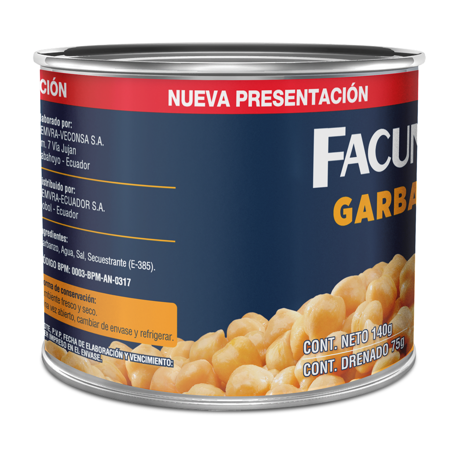 Garbanzo Enlatado FACUNDO 140 G