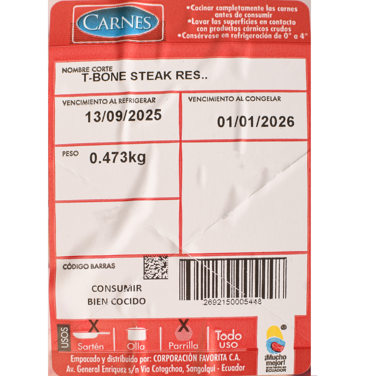 T-bone Steak SUPERCARNES Al Peso